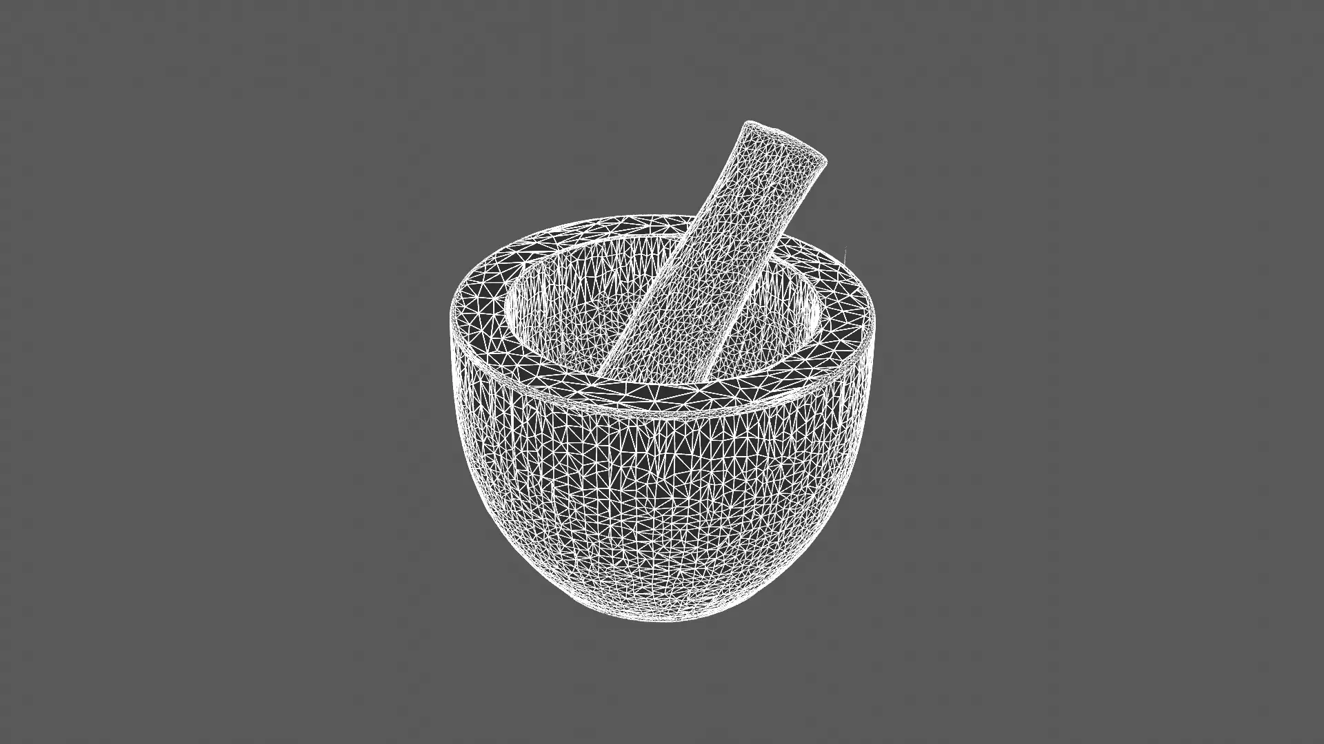 Realistic Granite Mortar and Pestle 3D Model 3D model_7