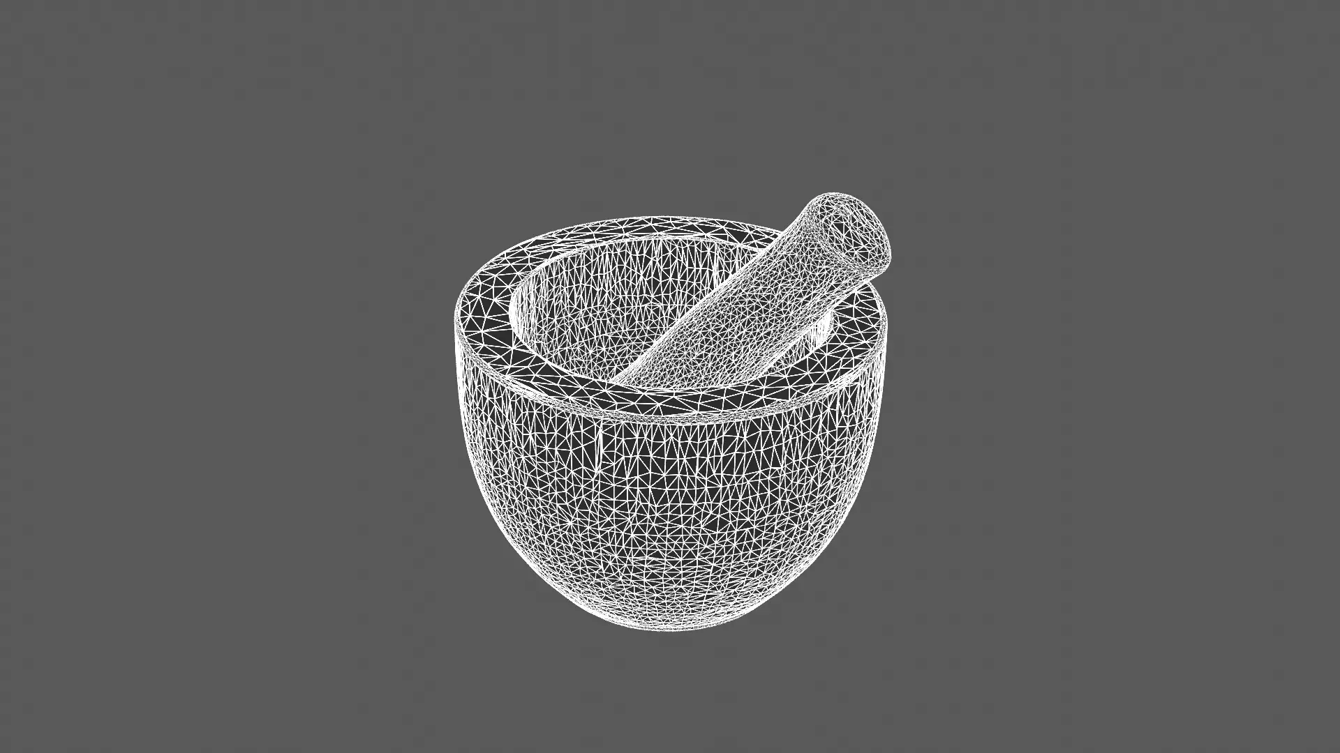 Realistic Granite Mortar and Pestle 3D Model 3D model_8
