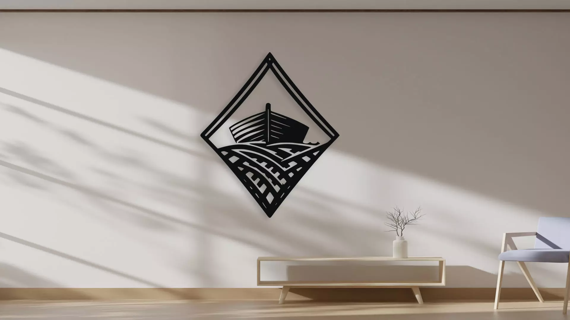 Nautical Diamond Boat Wall Art 3D model_4