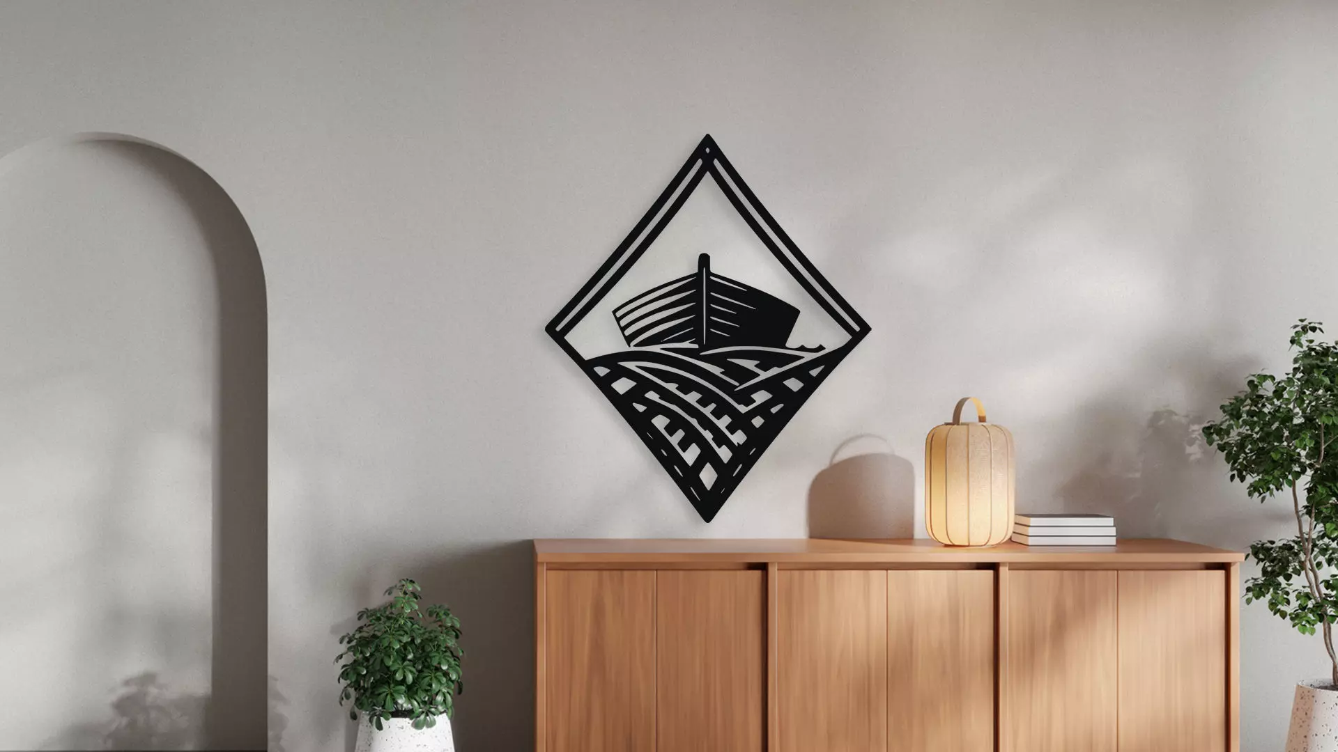 Nautical Diamond Boat Wall Art 3D model_2