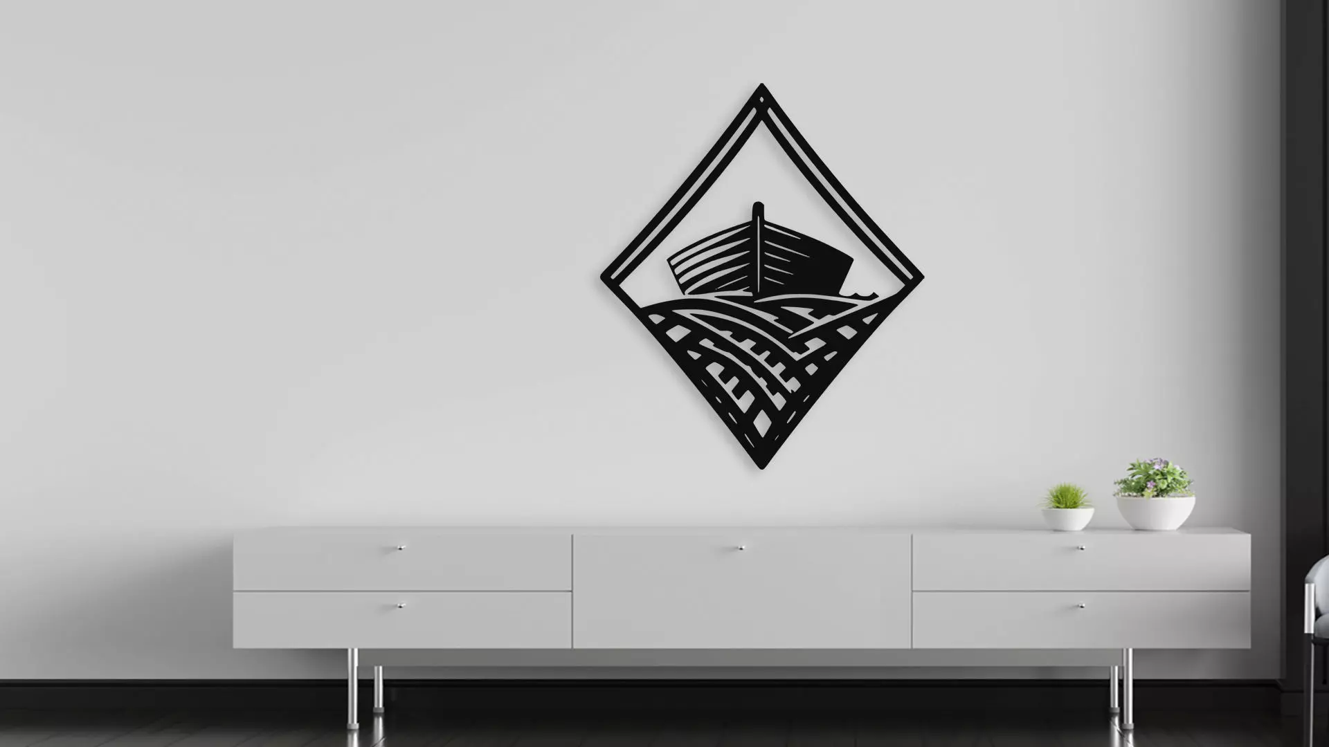 Nautical Diamond Boat Wall Art 3D model_5