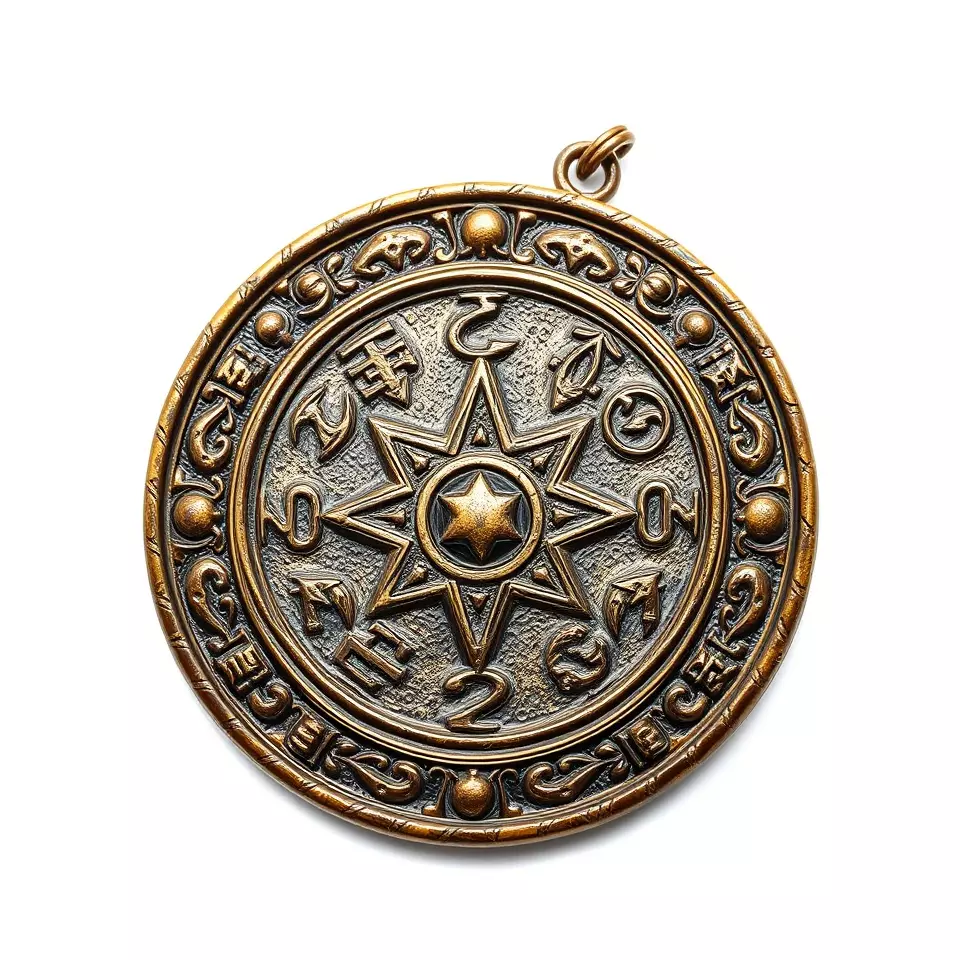 Antique Bronze Amulet model pack Low-poly 3D model_3