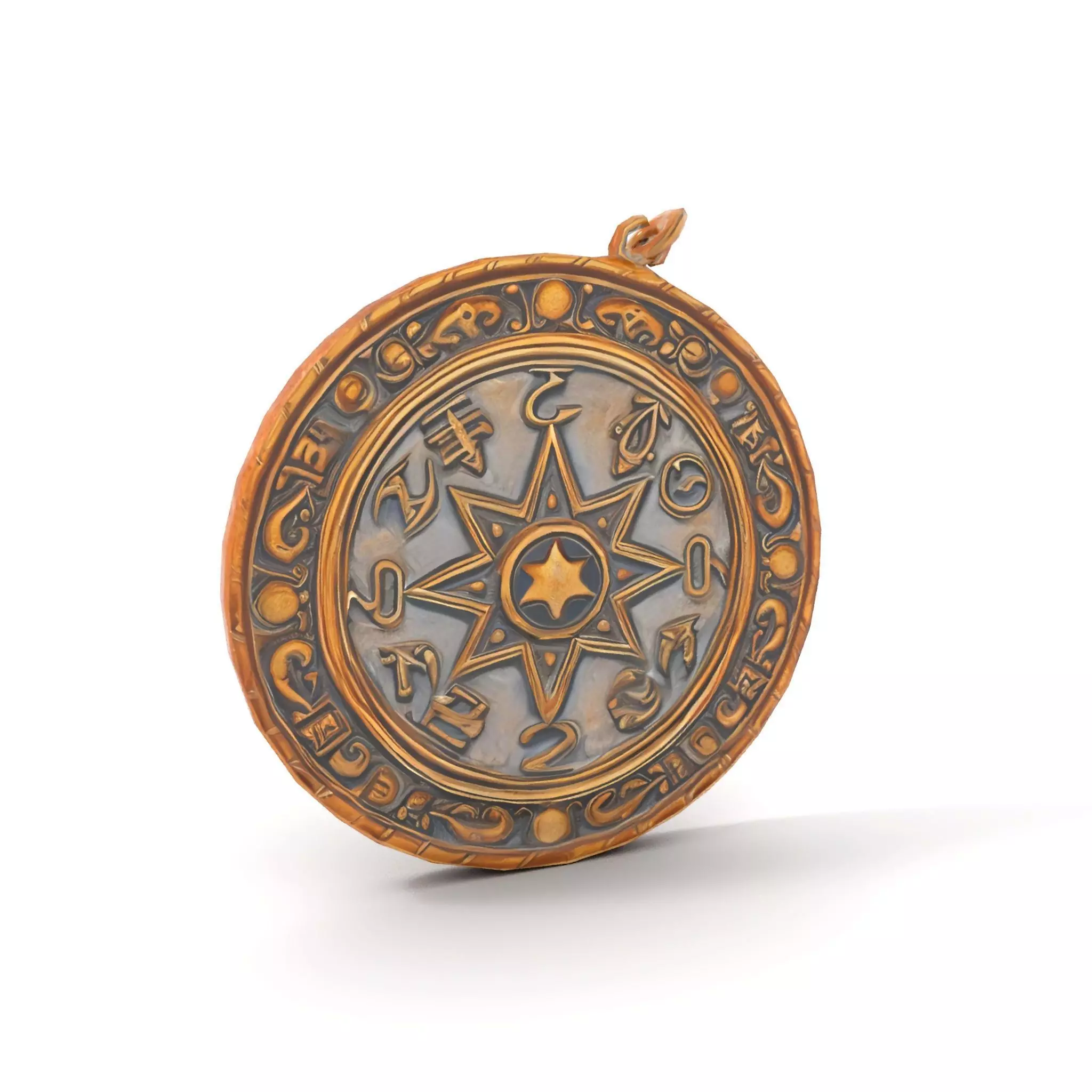 Antique Bronze Amulet model pack Low-poly 3D model_9