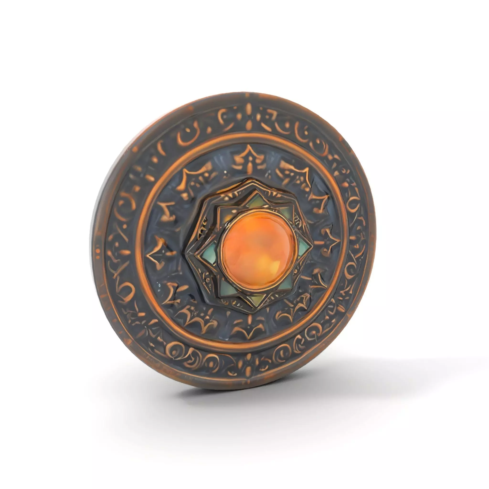 Ornate Bronze Medallion model pack Low-poly 3D model_7