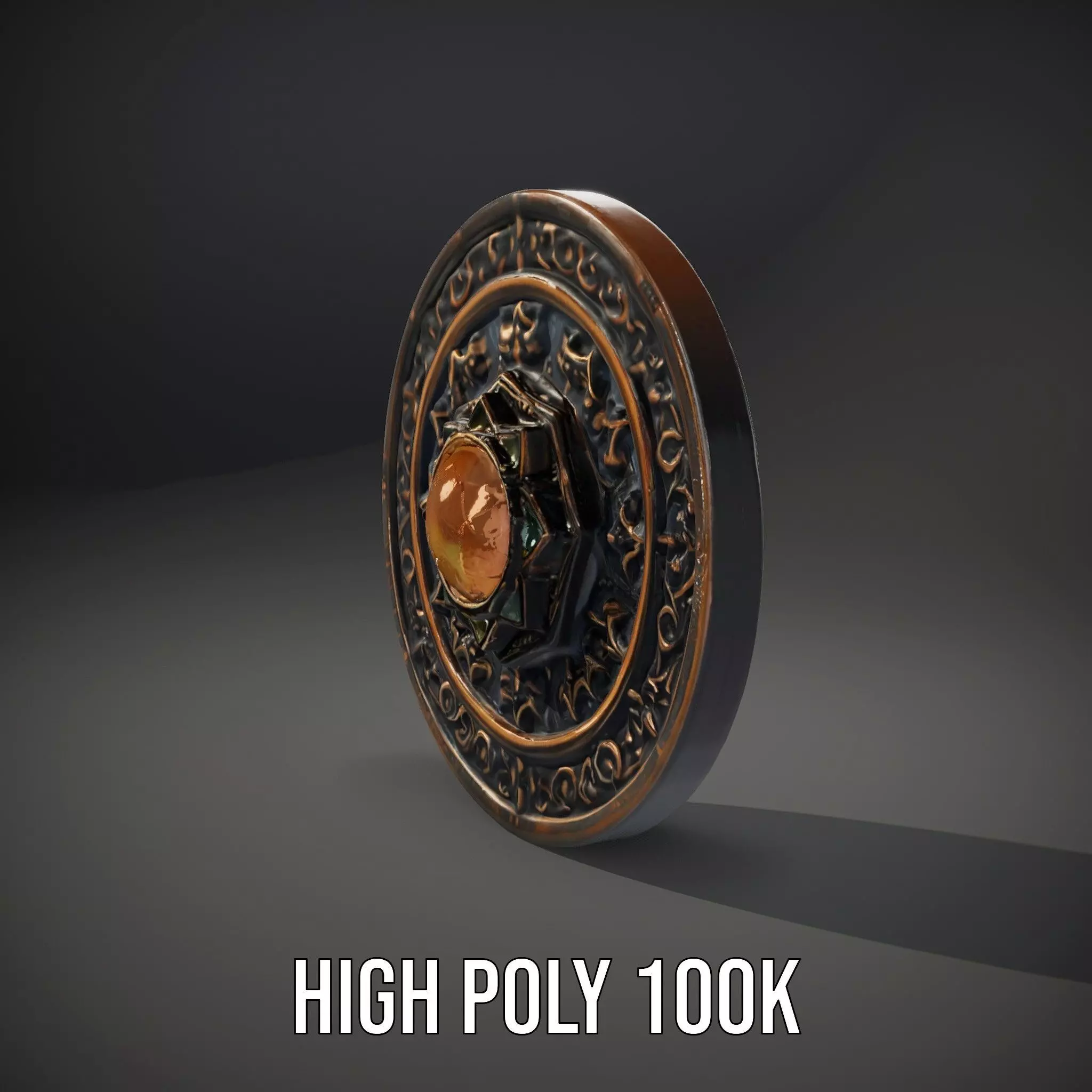 Ornate Bronze Medallion model pack Low-poly 3D model_15
