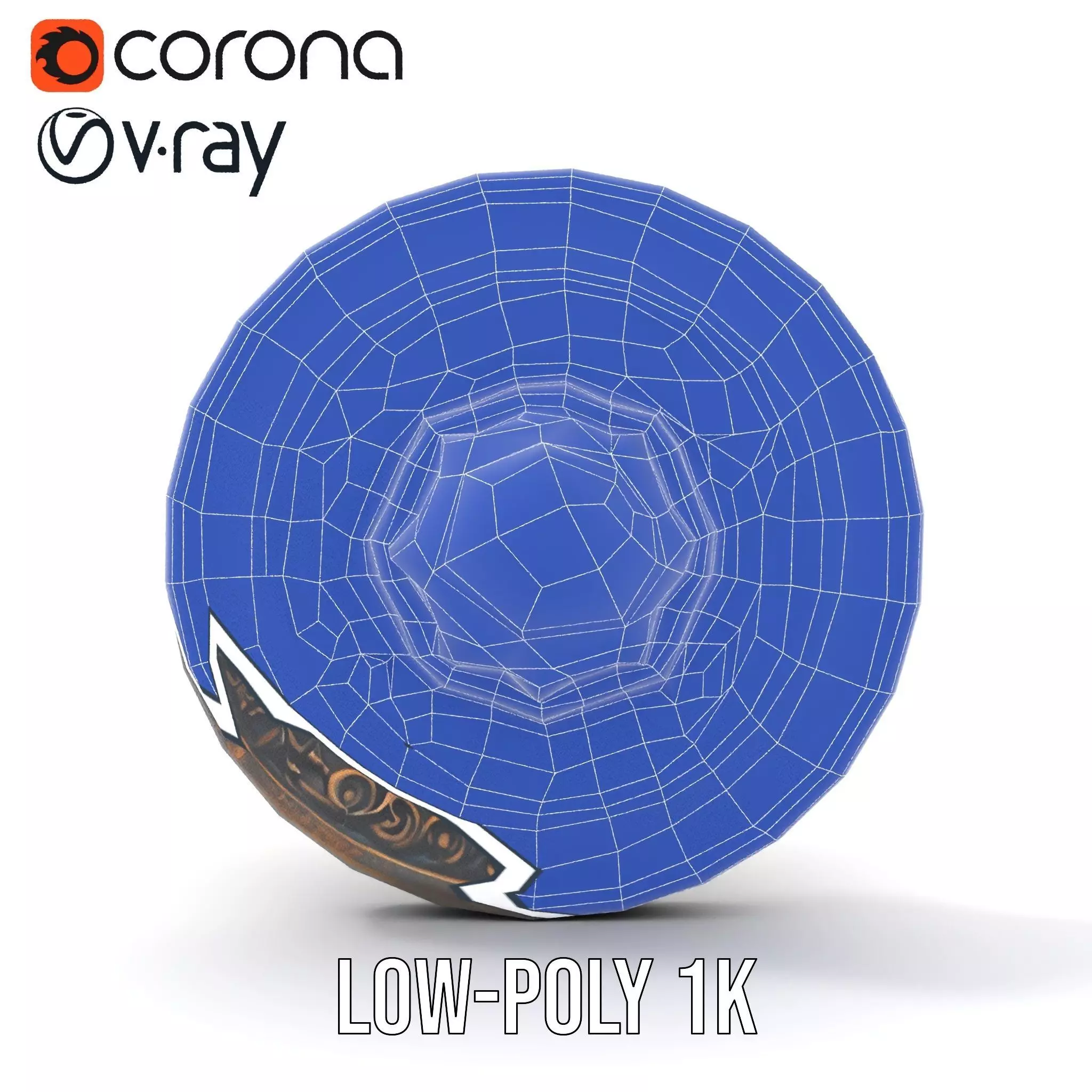 Ornate Bronze Medallion model pack Low-poly 3D model_14