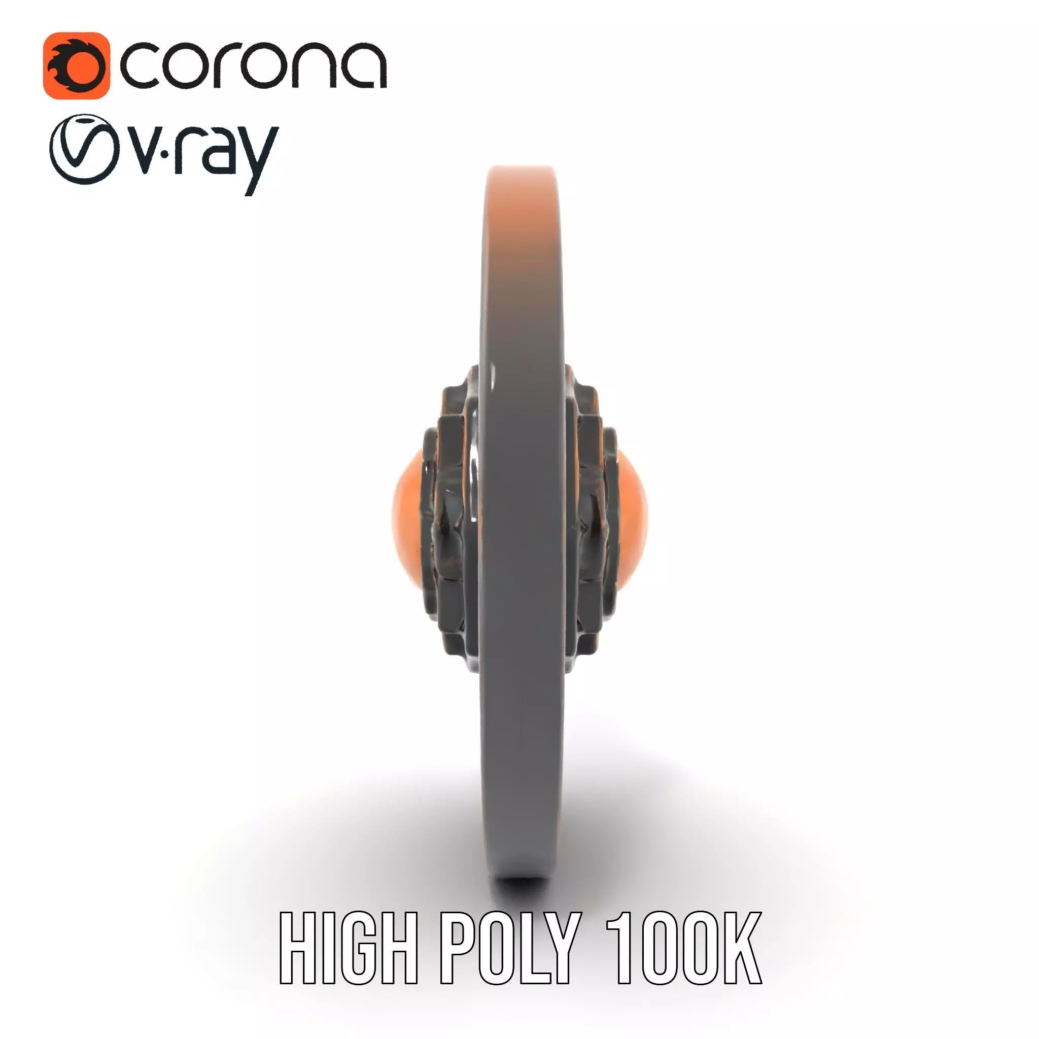 Ornate Bronze Medallion model pack Low-poly 3D model_33