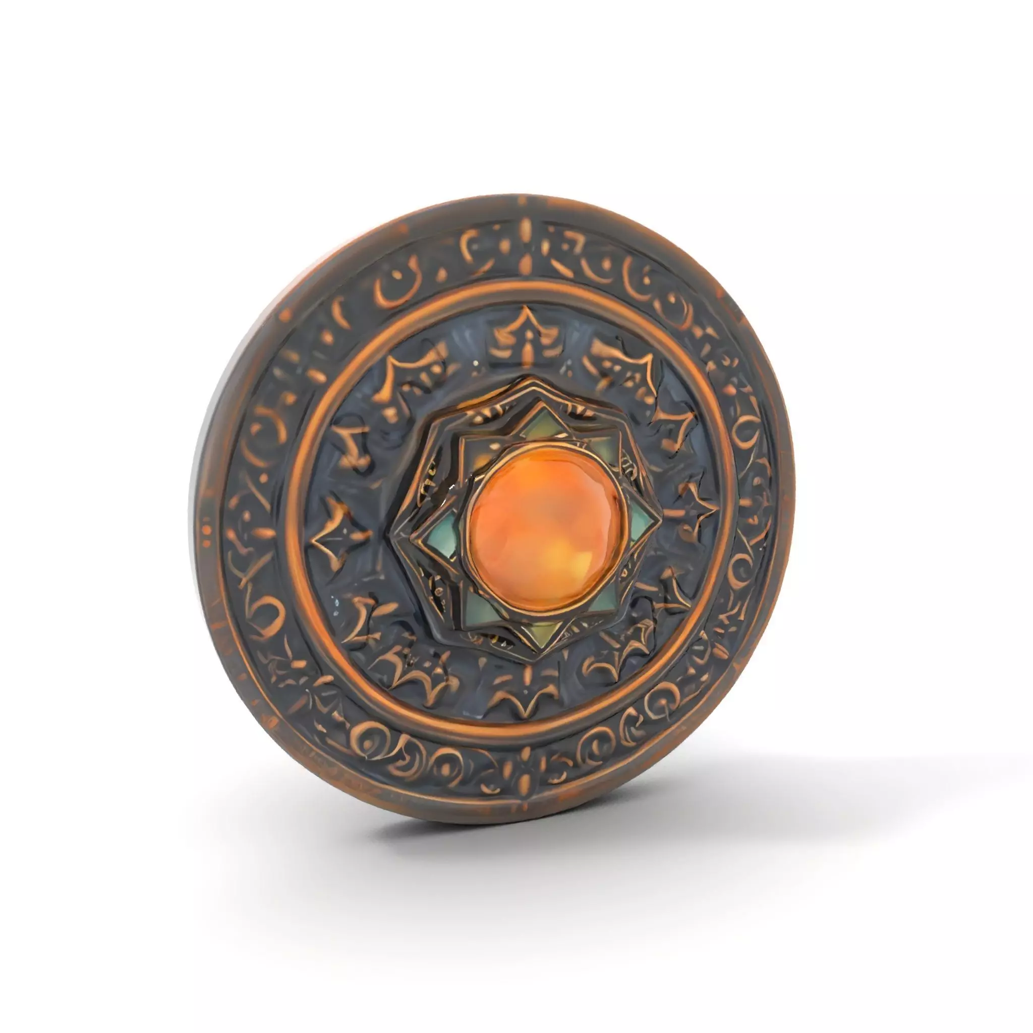 Ornate Bronze Medallion model pack Low-poly 3D model_0