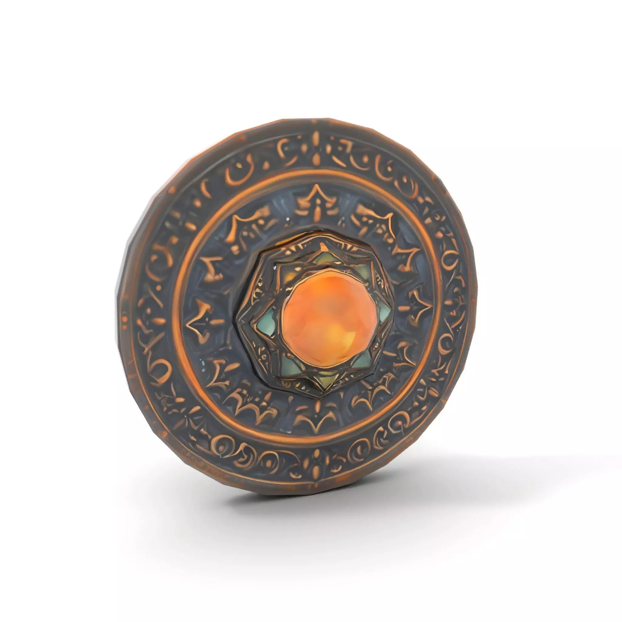 Ornate Bronze Medallion model pack Low-poly 3D model_8