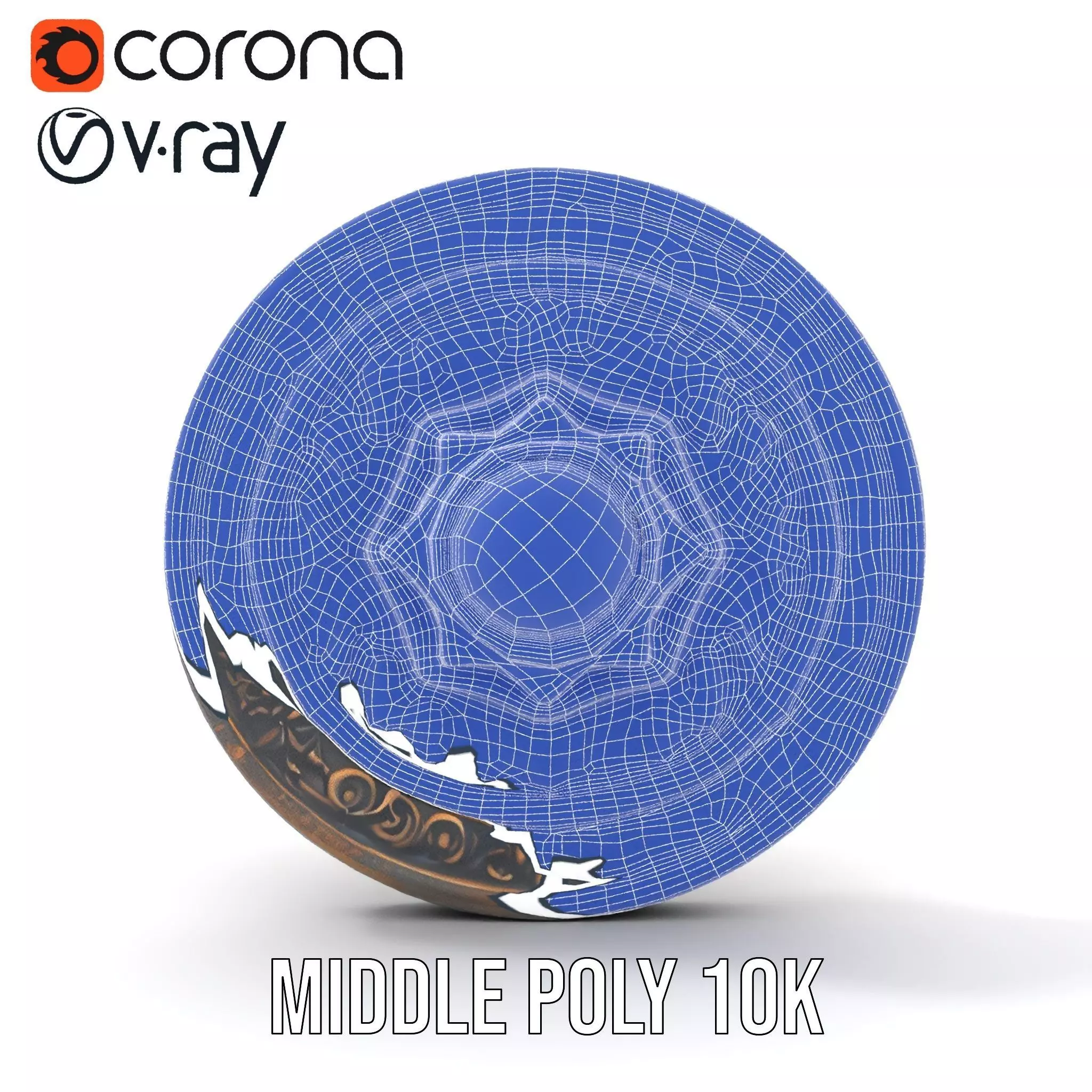 Ornate Bronze Medallion model pack Low-poly 3D model_24