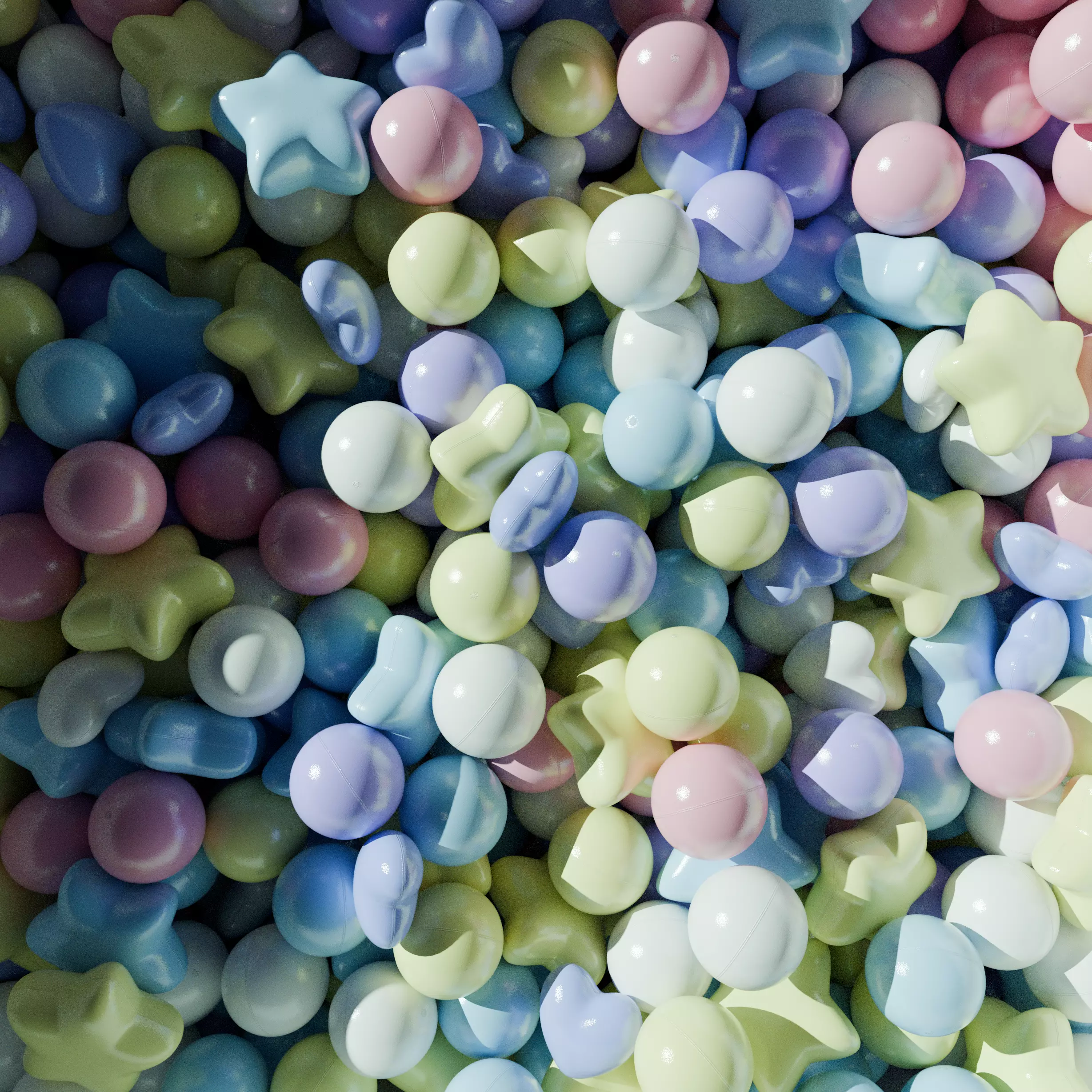 pastel colorball set 9 ver Low-poly 3D model_1