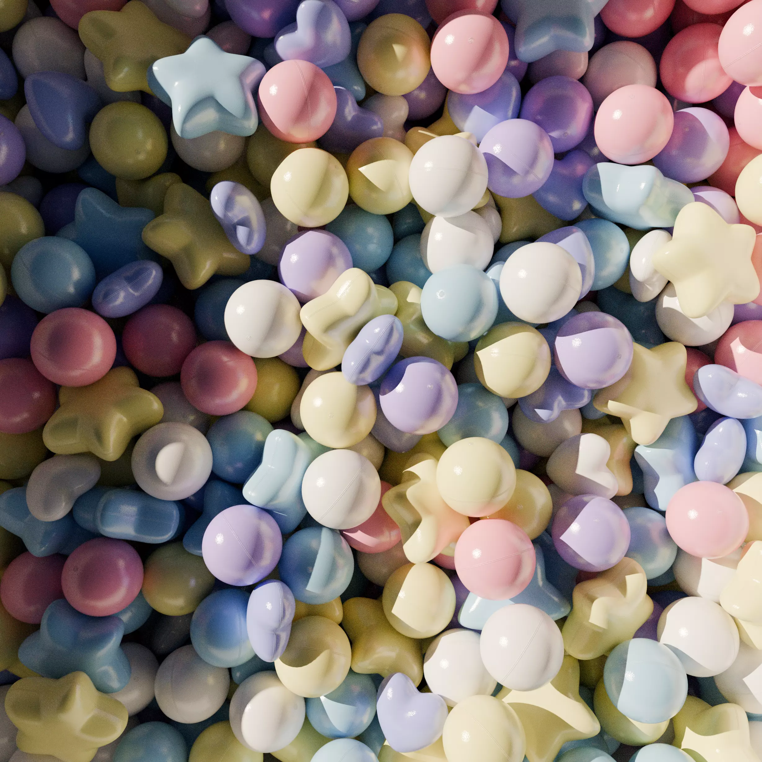 pastel colorball set 9 ver Low-poly 3D model_0