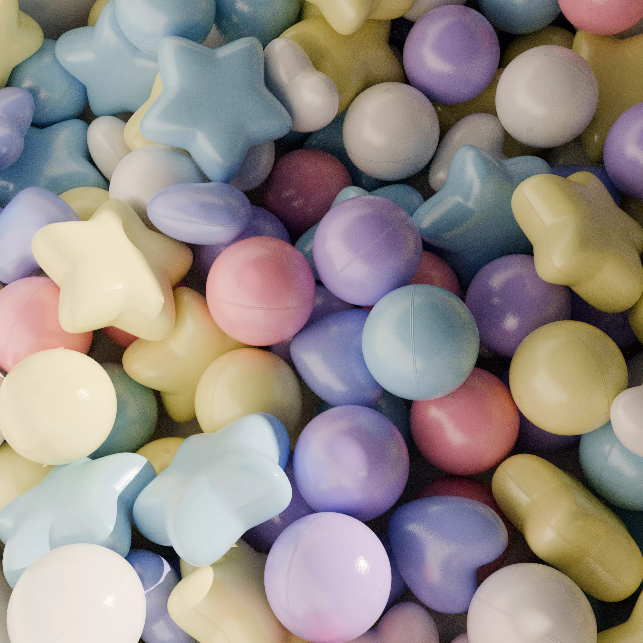 pastel colorball set 9 ver Low-poly 3D model_17