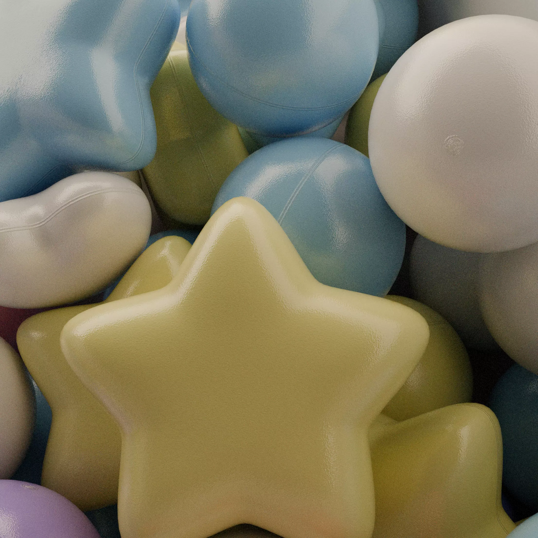 pastel colorball set 9 ver Low-poly 3D model_12