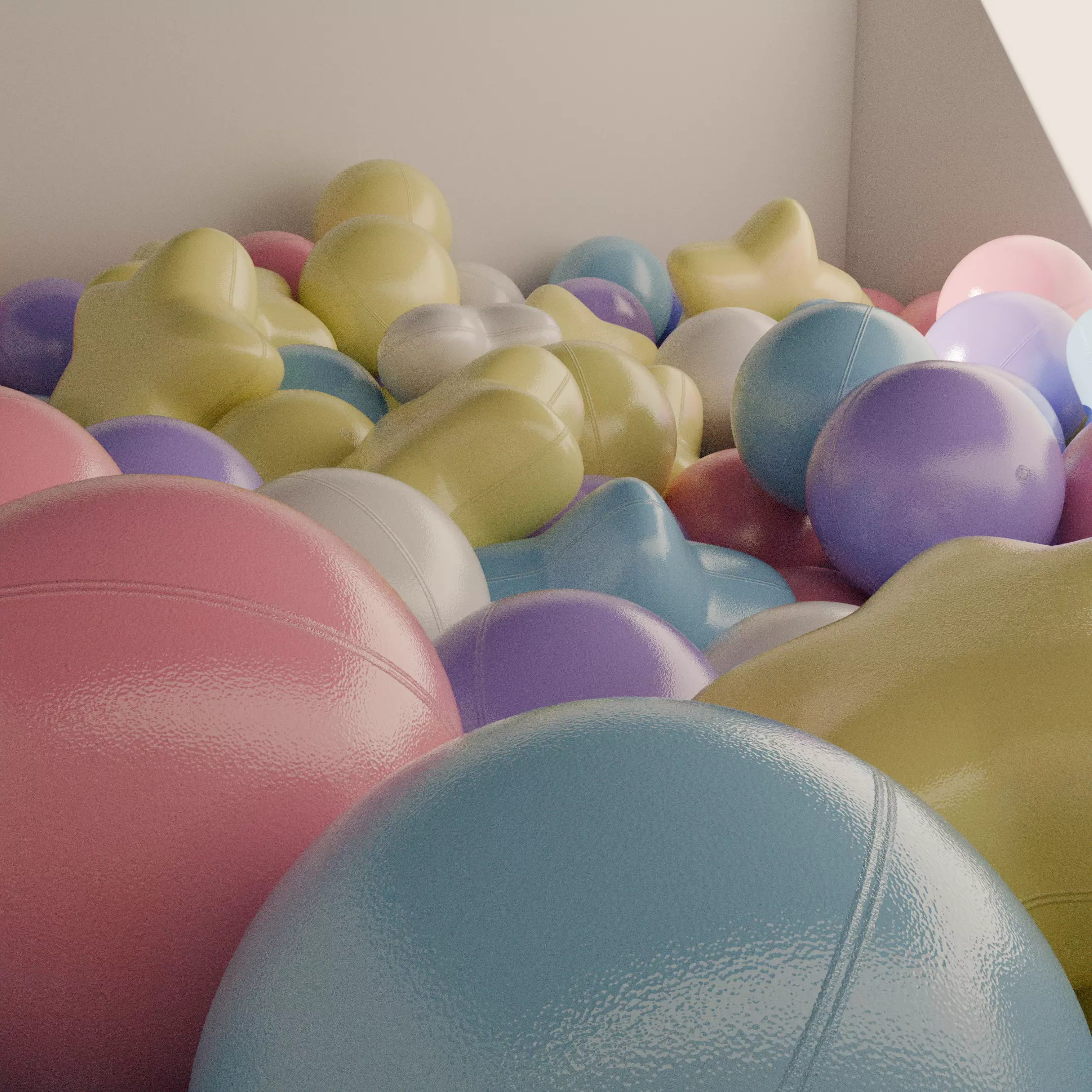 pastel colorball set 9 ver Low-poly 3D model_13