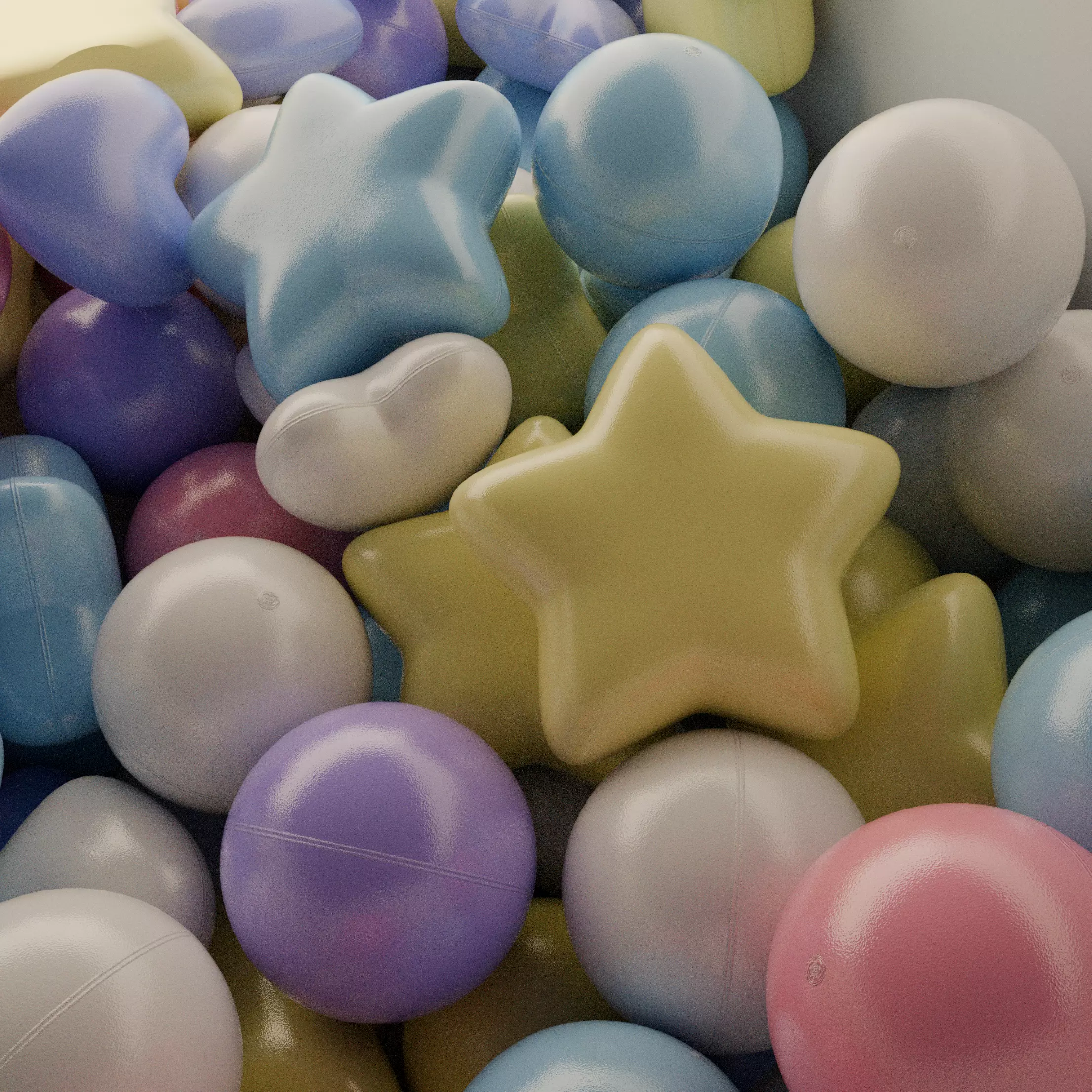 pastel colorball set 9 ver Low-poly 3D model_19