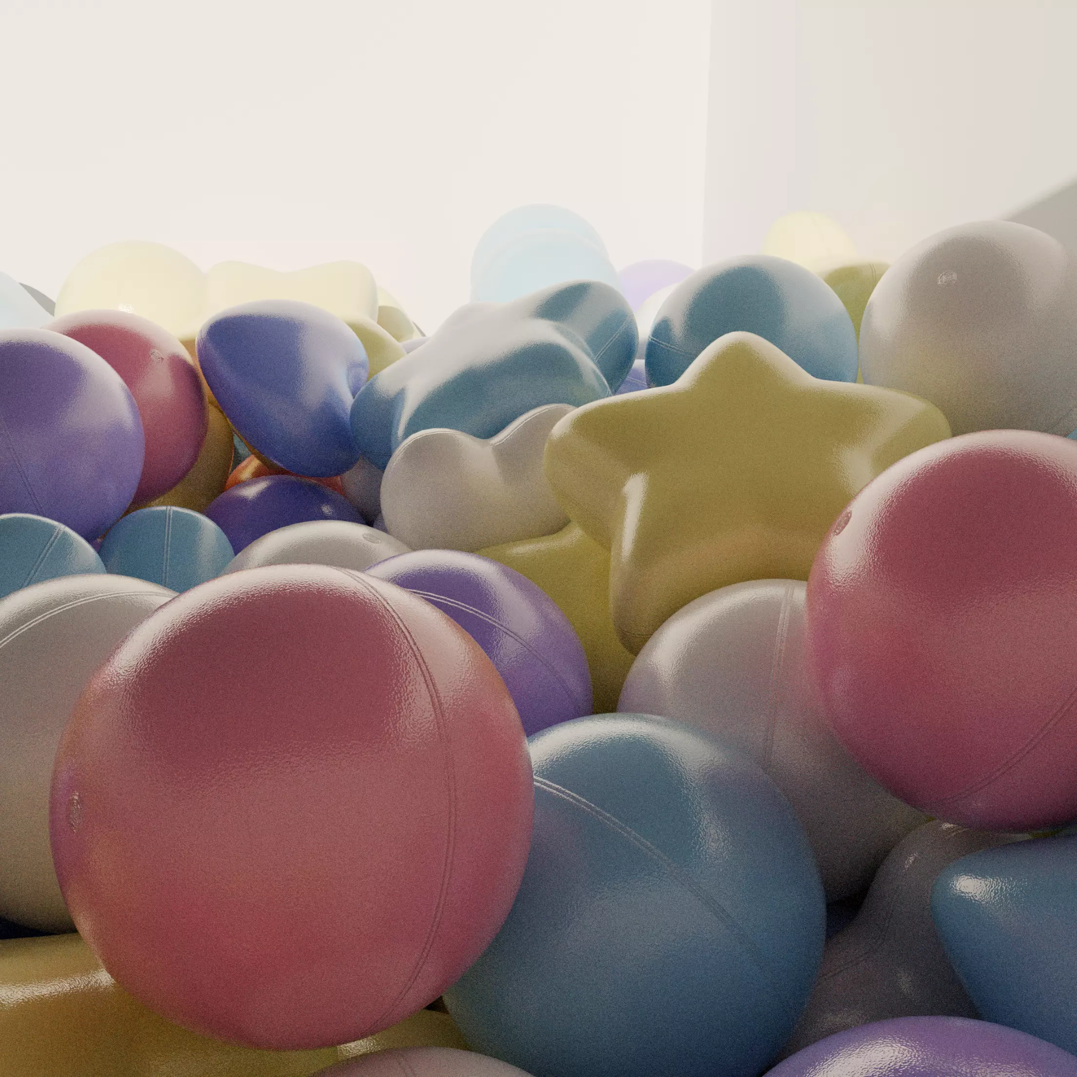 pastel colorball set 9 ver Low-poly 3D model_14