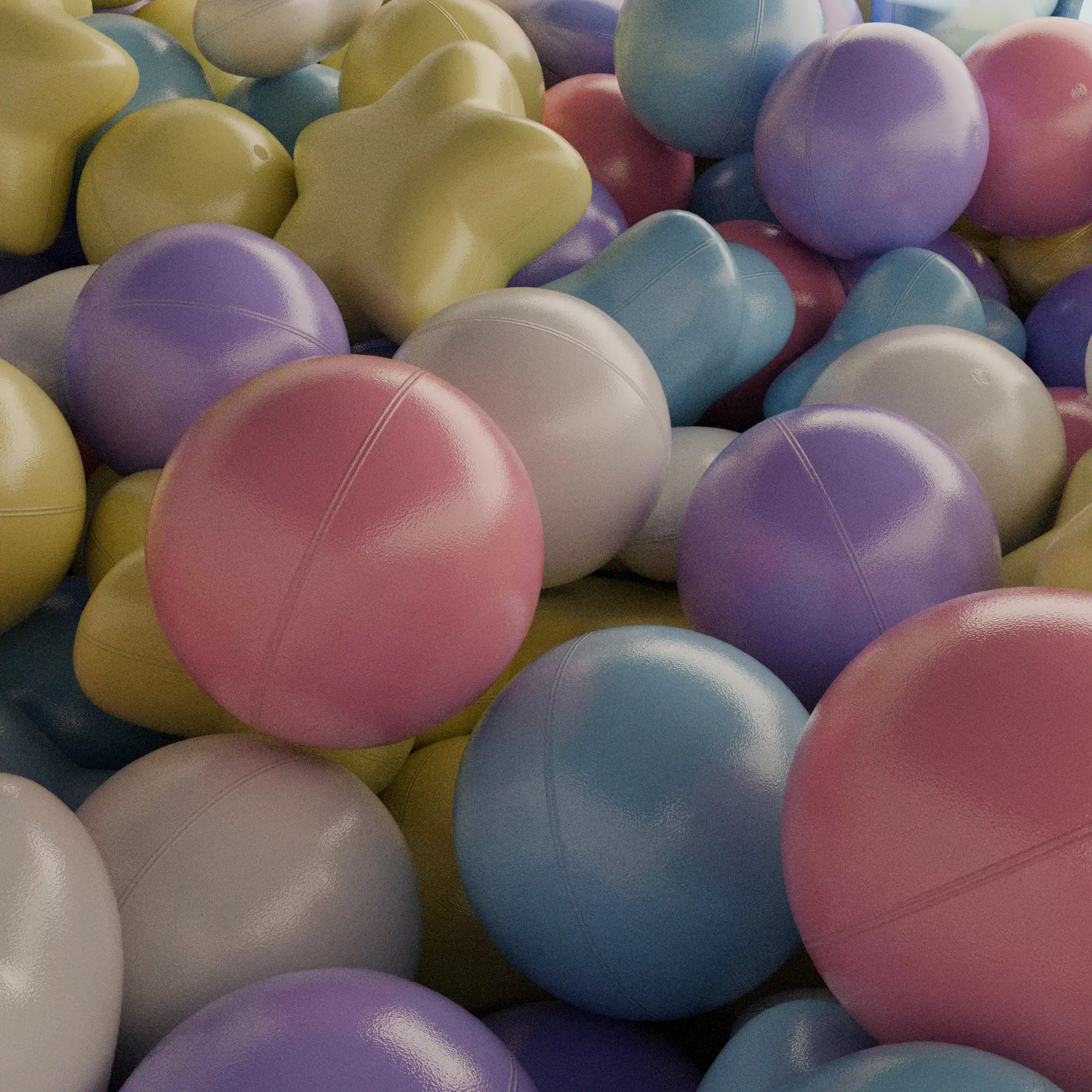 pastel colorball set 9 ver Low-poly 3D model_18