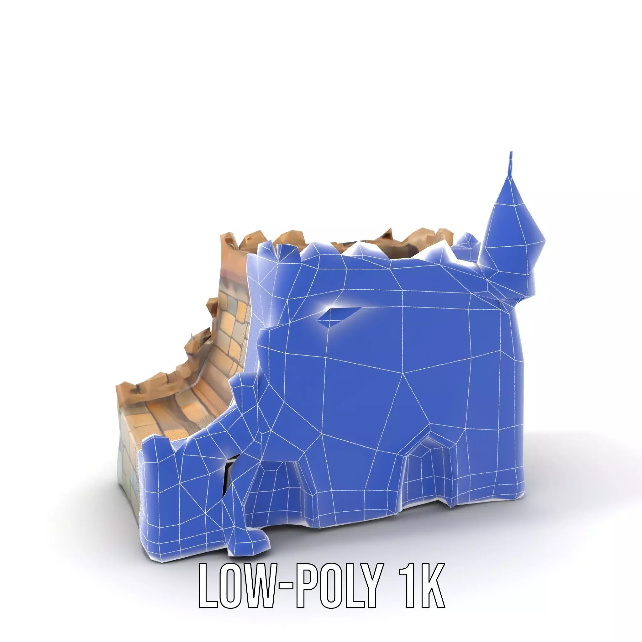 Classic Stone Fortress model pack Low-poly 3D model_13