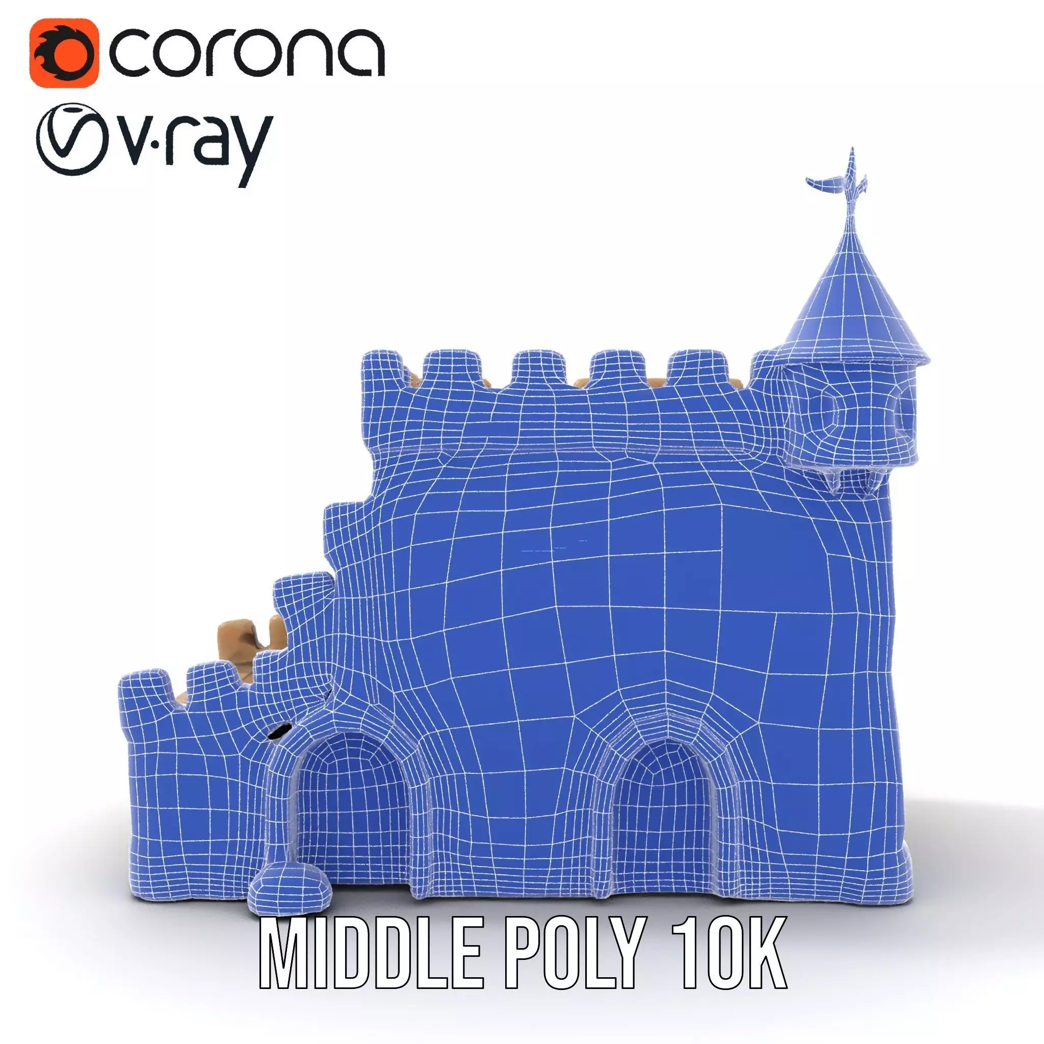 Classic Stone Fortress model pack Low-poly 3D model_28