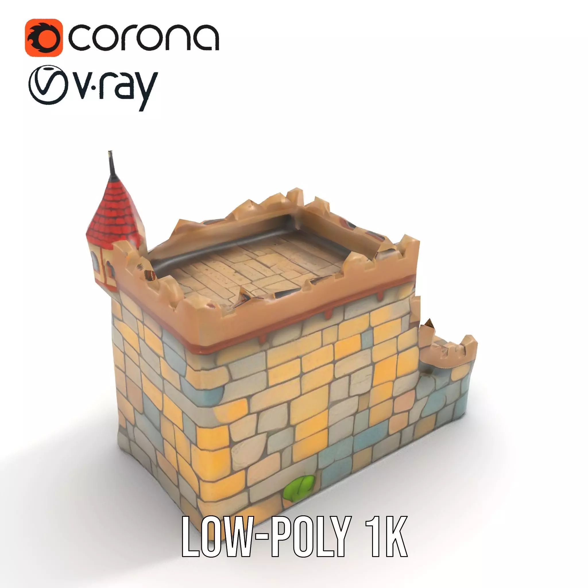 Classic Stone Fortress model pack Low-poly 3D model_20