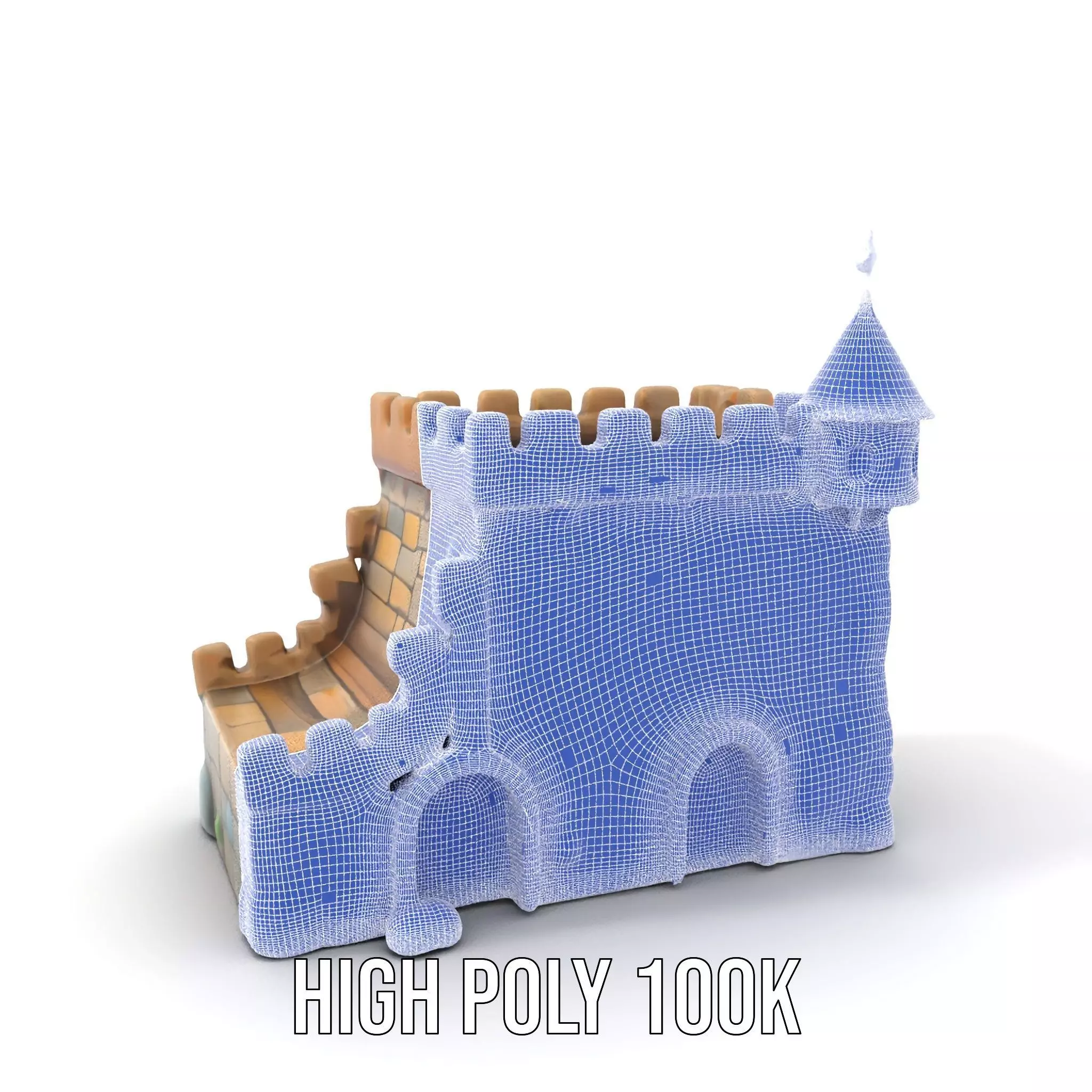 Classic Stone Fortress model pack Low-poly 3D model_5
