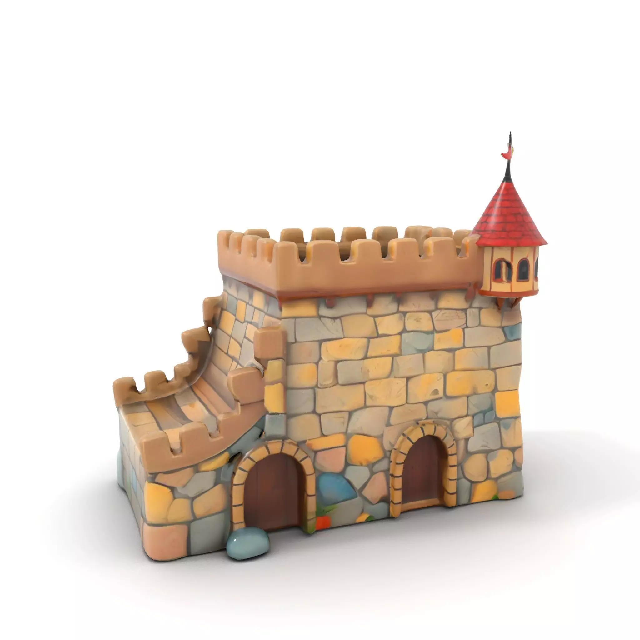 Classic Stone Fortress model pack Low-poly 3D model_12
