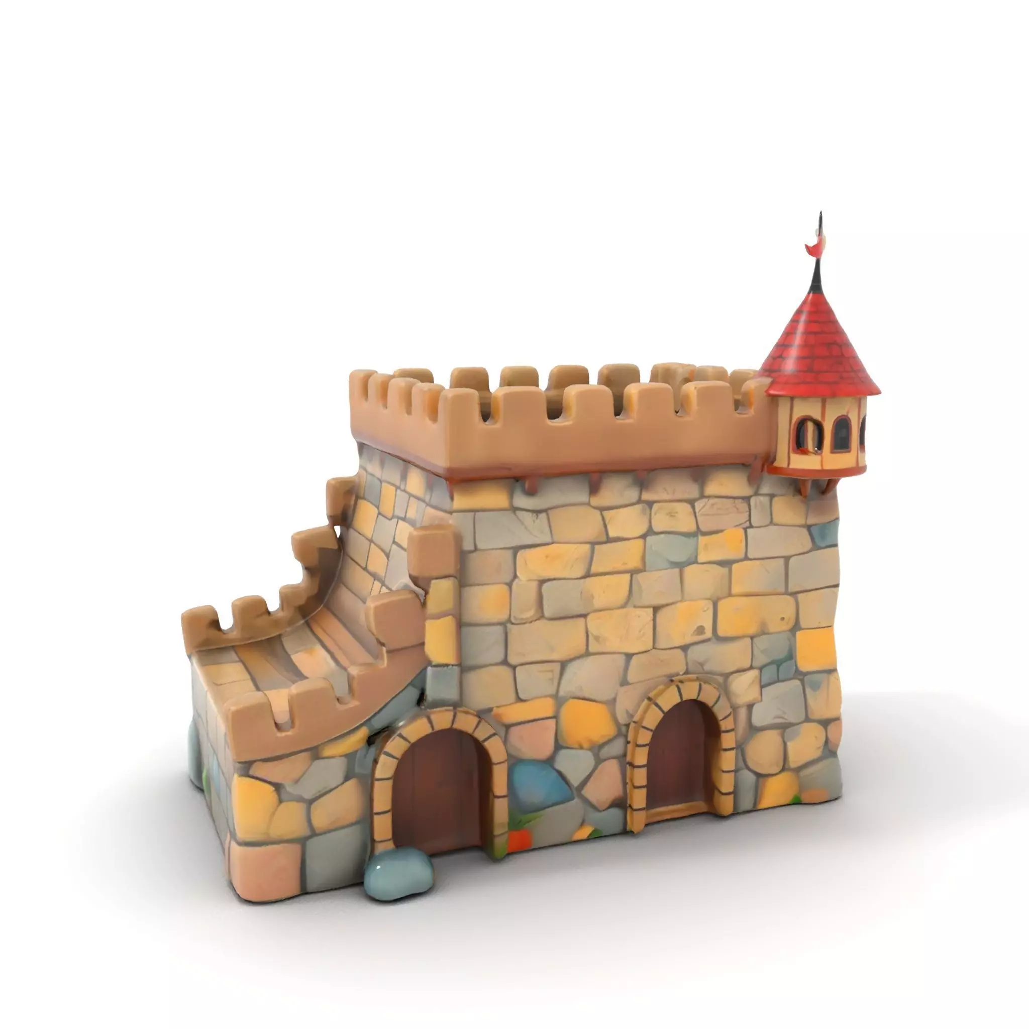 Classic Stone Fortress model pack Low-poly 3D model_0