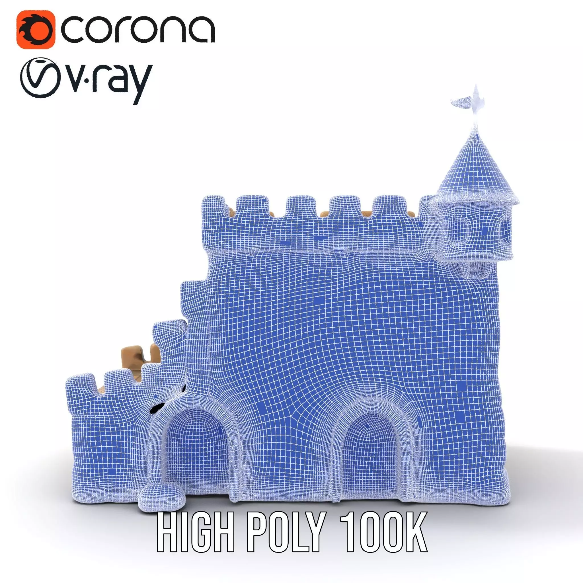 Classic Stone Fortress model pack Low-poly 3D model_27