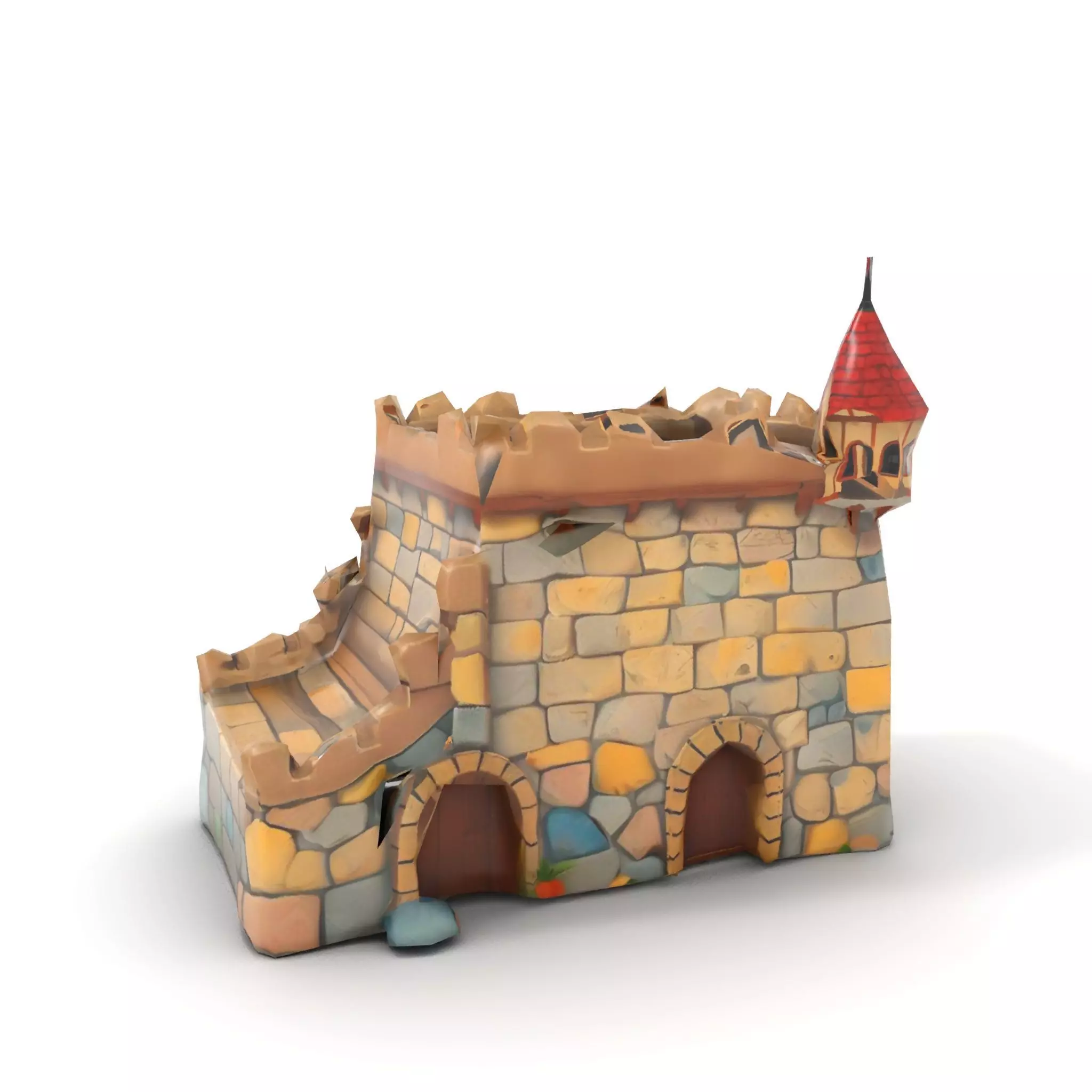 Classic Stone Fortress model pack Low-poly 3D model_15
