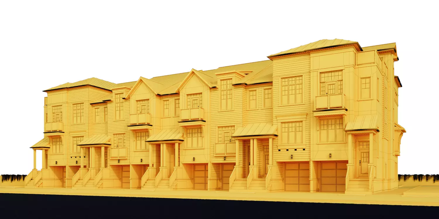 Exterior Townhouse 3D model_3