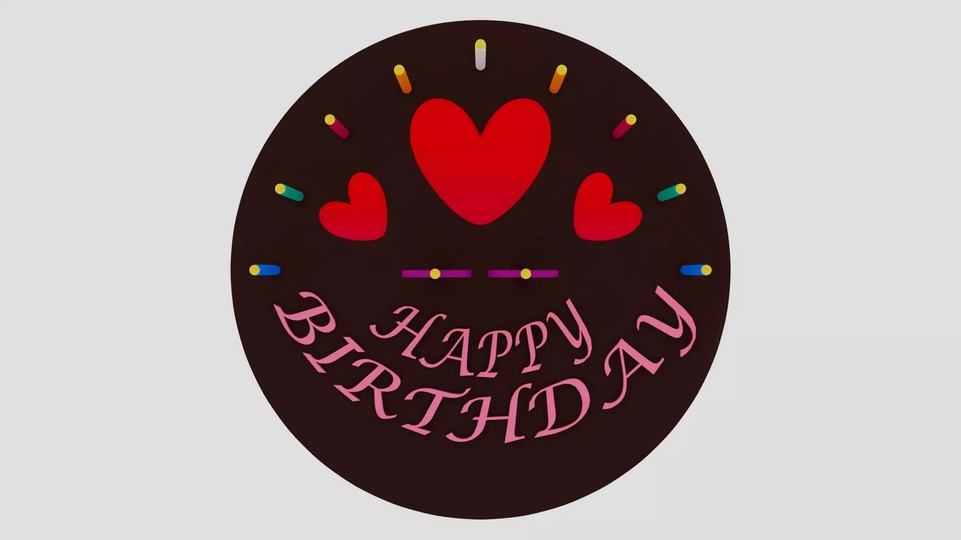 Birthday Cake 3D Model Low-poly 3D model_4