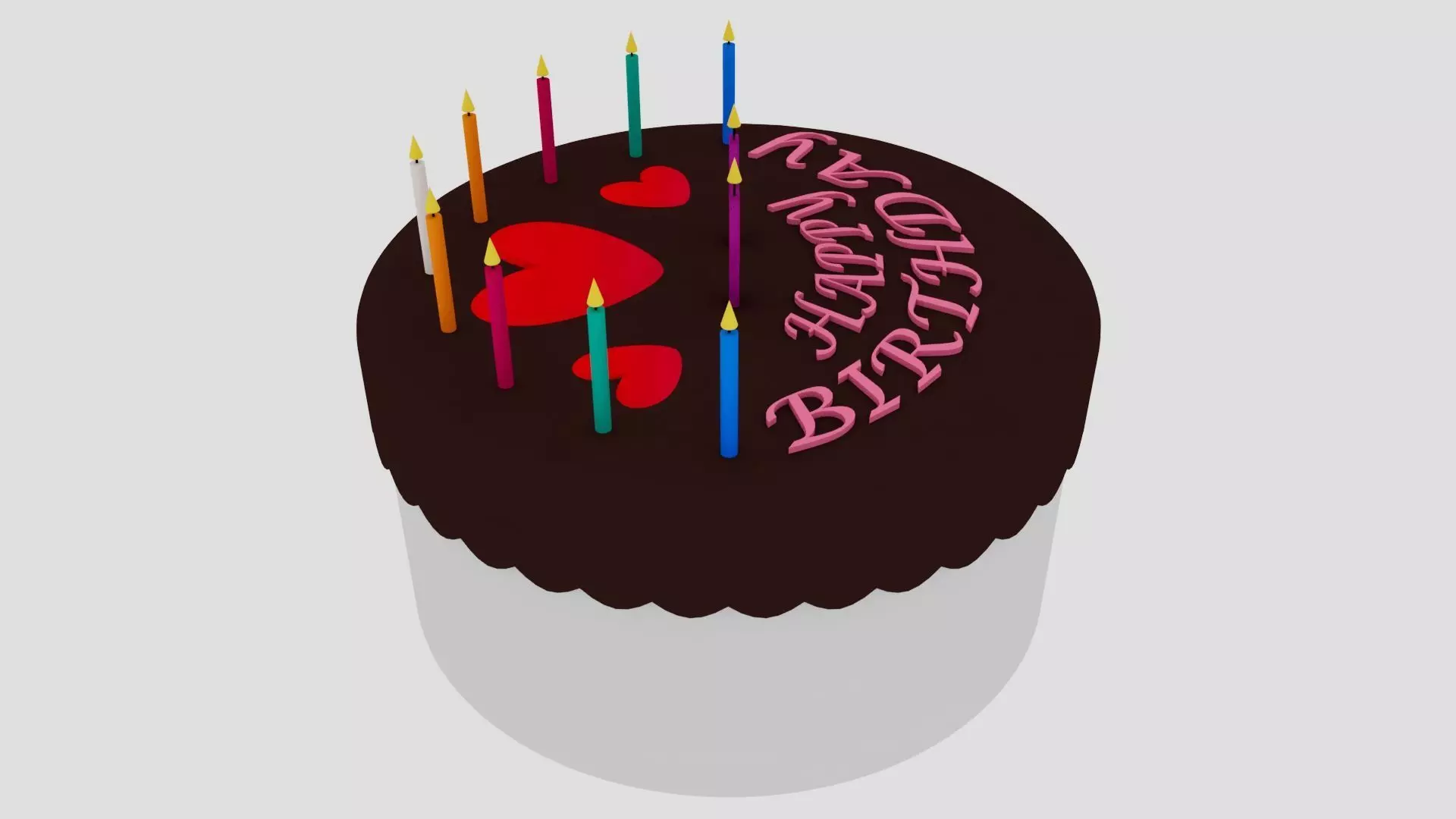 Birthday Cake 3D Model Low-poly 3D model_1