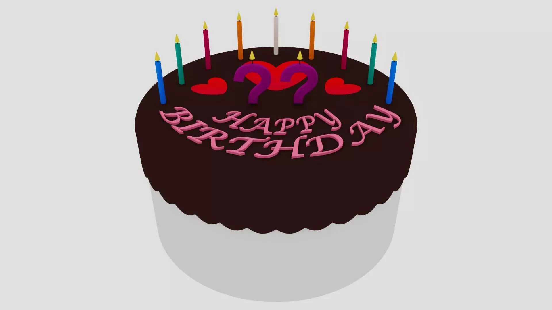 Birthday Cake 3D Model Low-poly 3D model_0