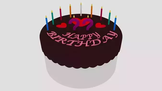 Birthday Cake 3D Model