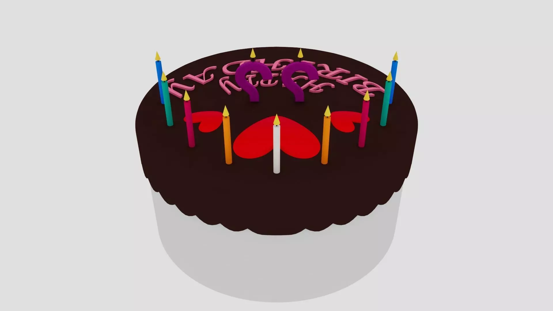 Birthday Cake 3D Model Low-poly 3D model_2