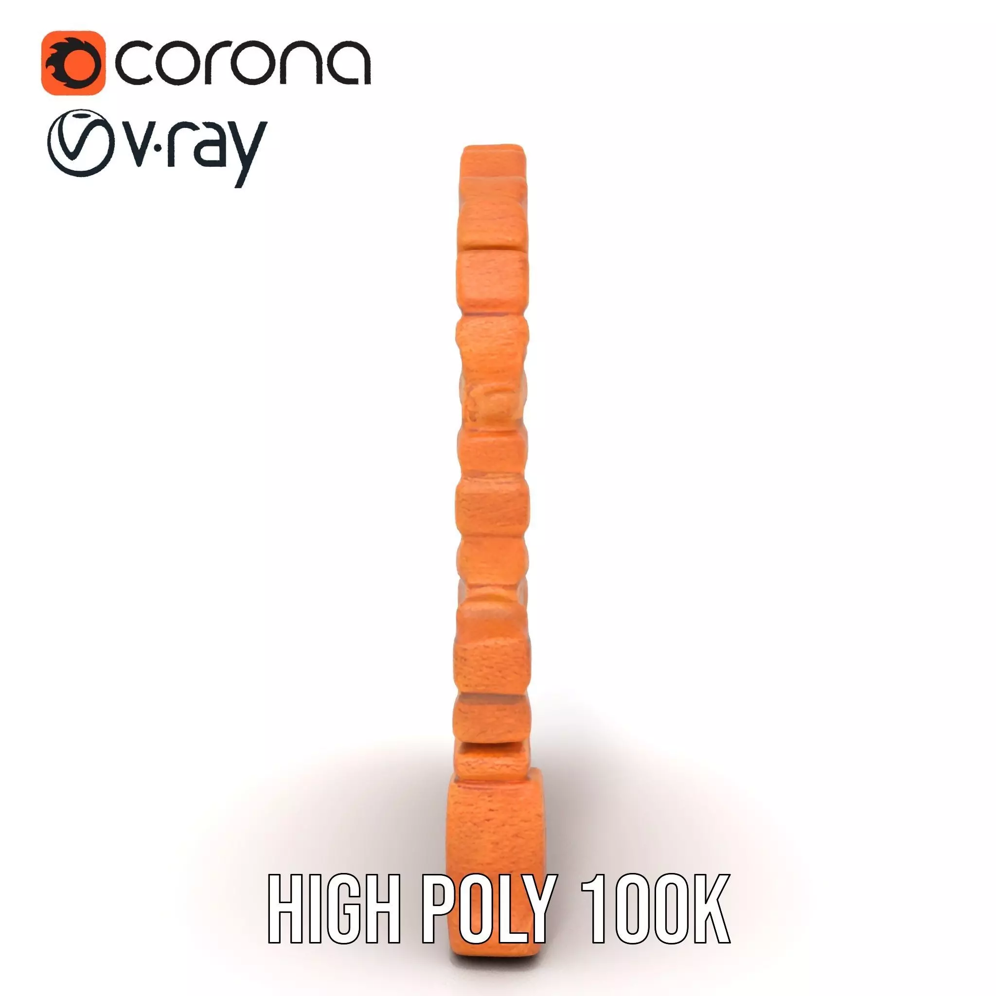 Rustic Brick Wall model pack Low-poly 3D model_17