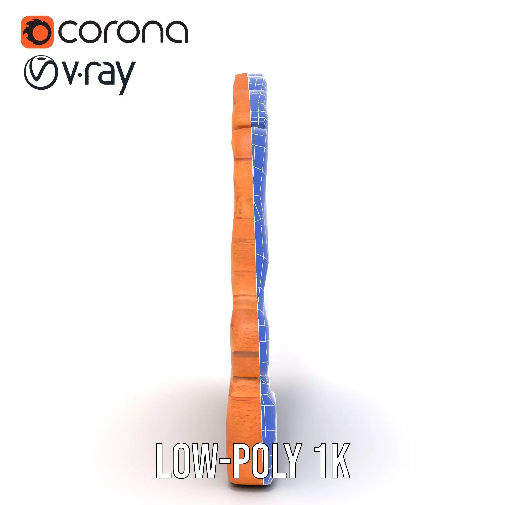 Rustic Brick Wall model pack Low-poly 3D model_31