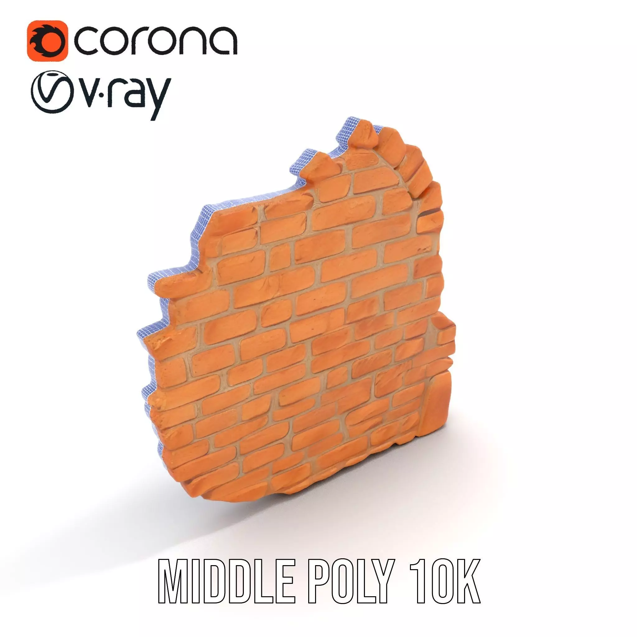 Rustic Brick Wall model pack Low-poly 3D model_18