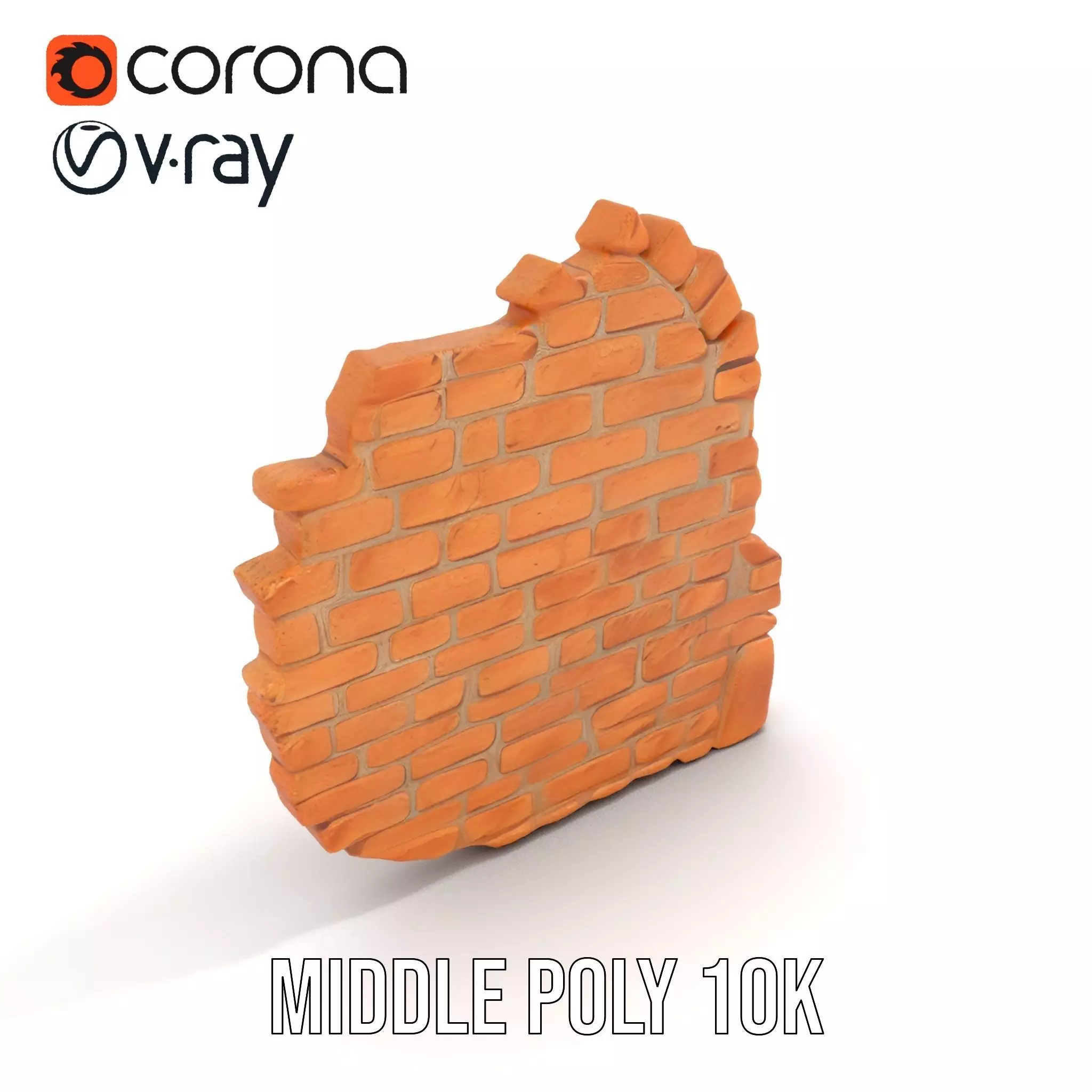 Rustic Brick Wall model pack Low-poly 3D model_11