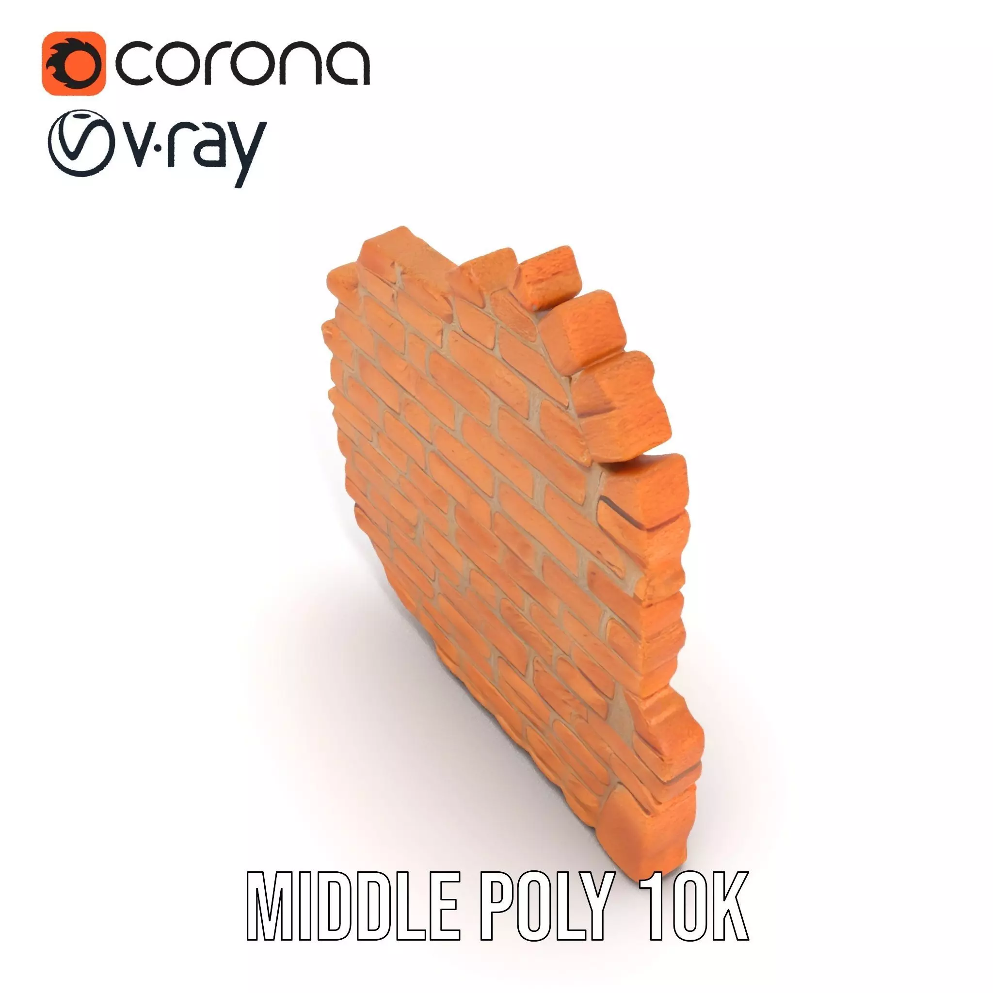 Rustic Brick Wall model pack Low-poly 3D model_15