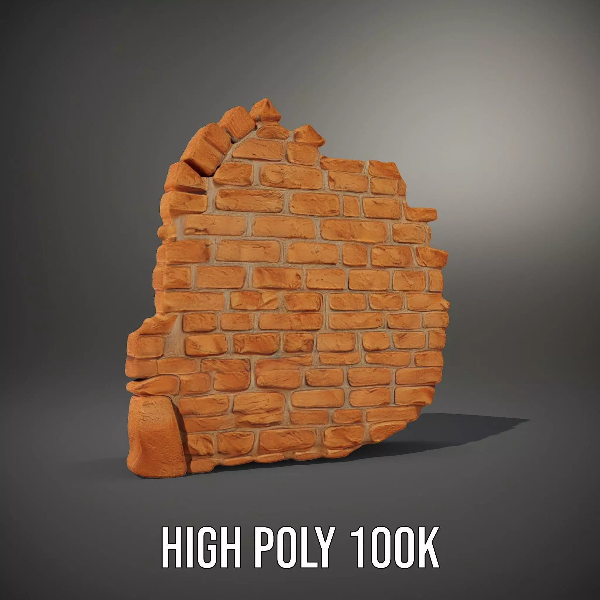 Rustic Brick Wall model pack Low-poly 3D model_10