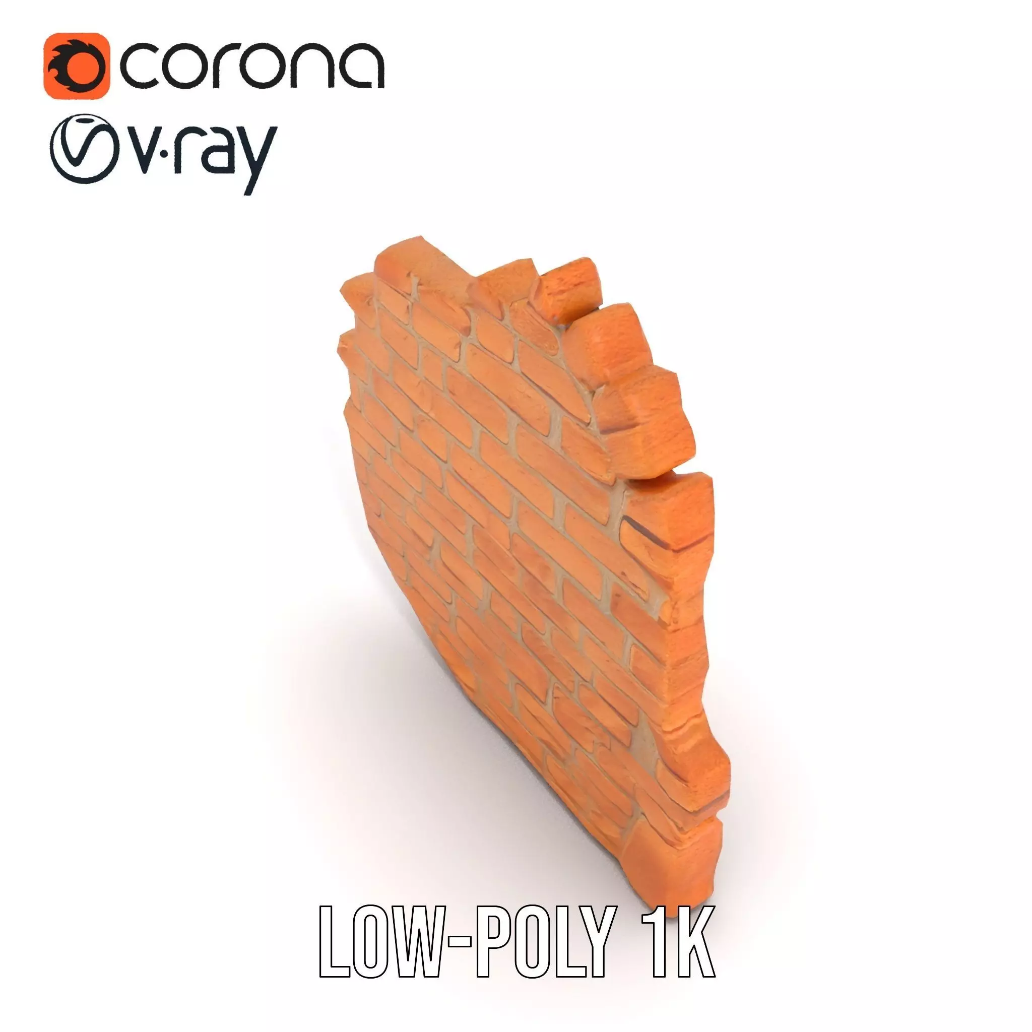 Rustic Brick Wall model pack Low-poly 3D model_14