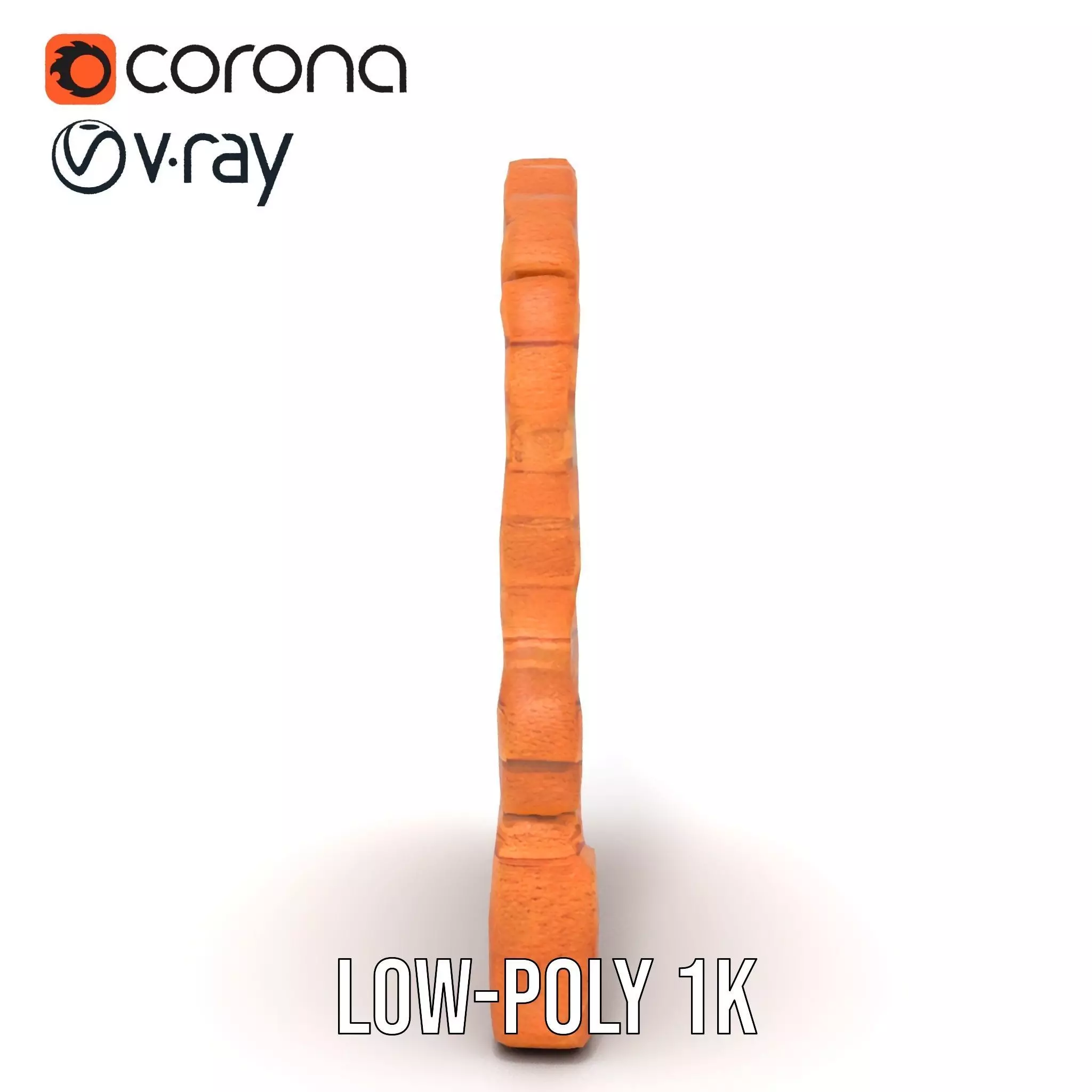 Rustic Brick Wall model pack Low-poly 3D model_25