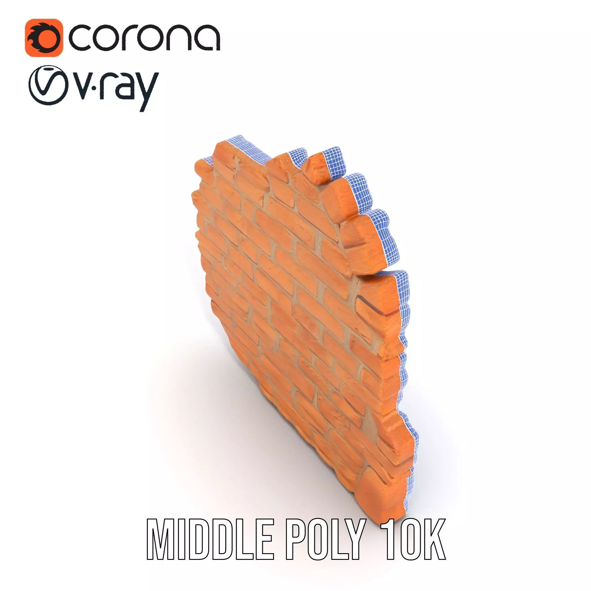 Rustic Brick Wall model pack Low-poly 3D model_21