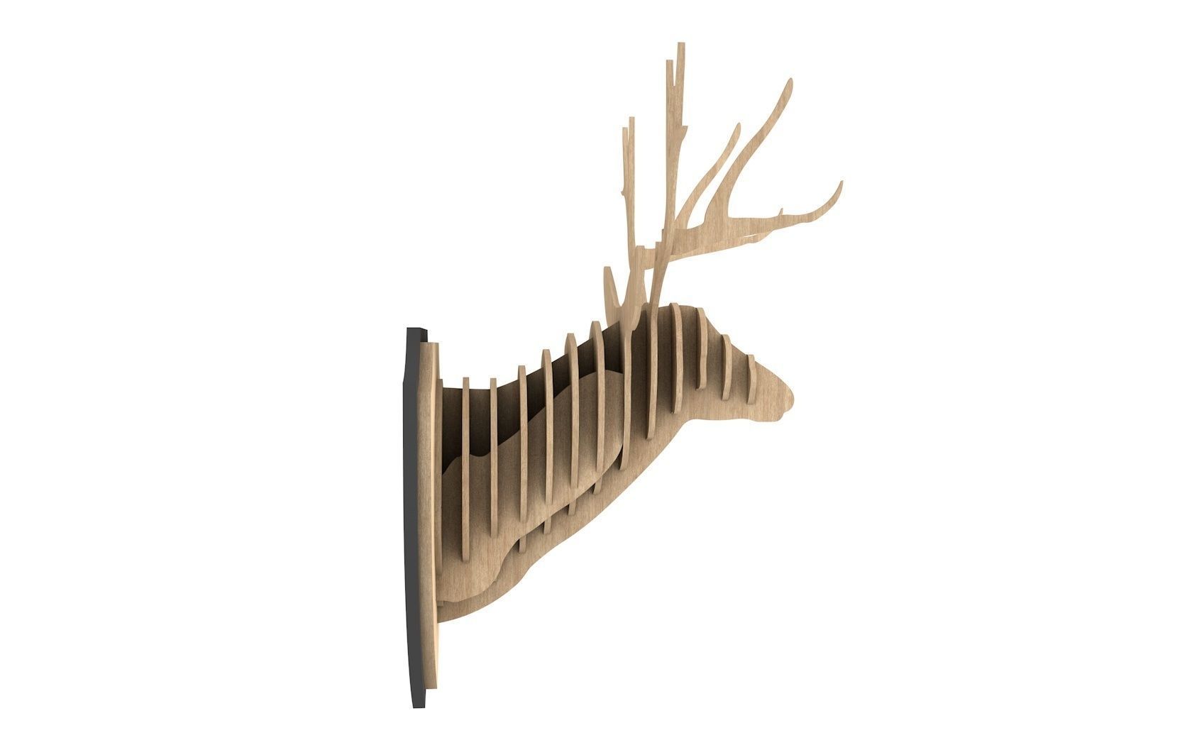Stags Head Cut Out Free 3D model_2