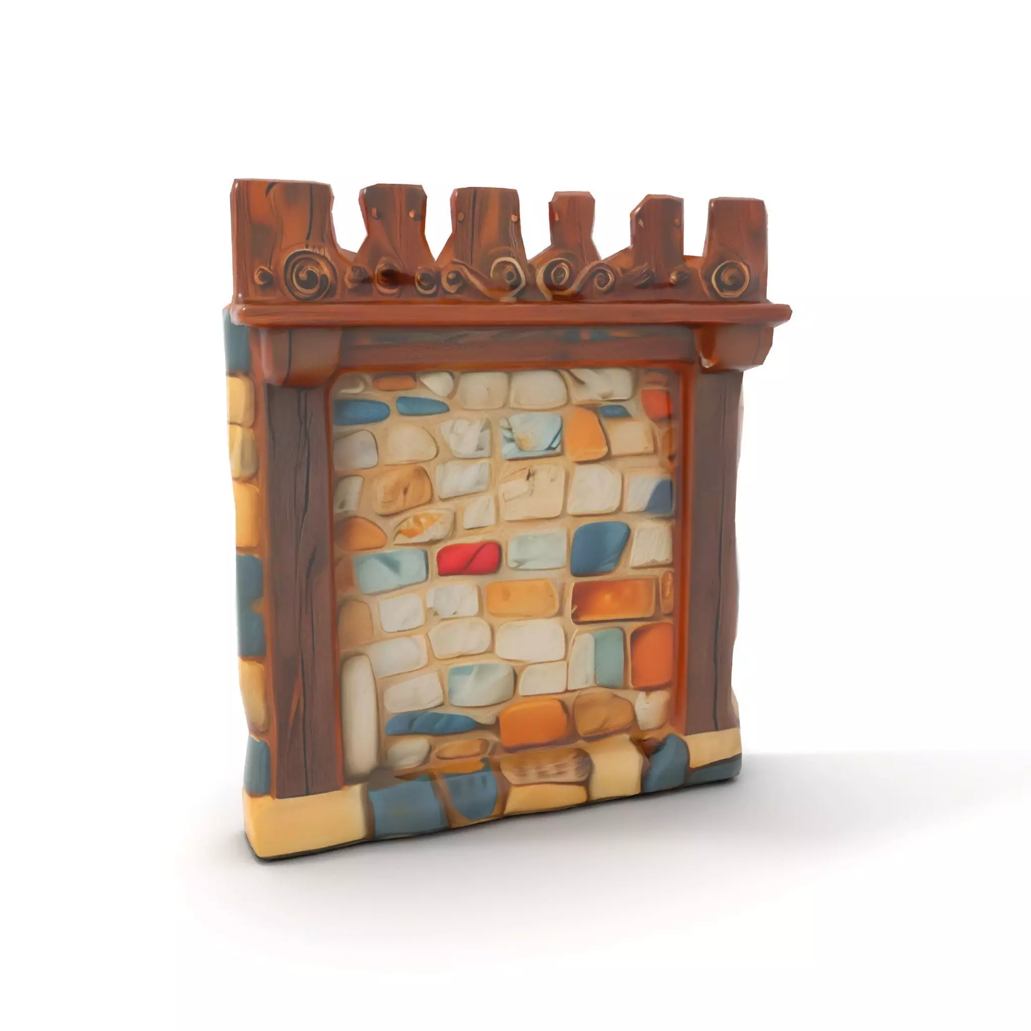 Rustic Stone Wall model pack Low-poly 3D model_9