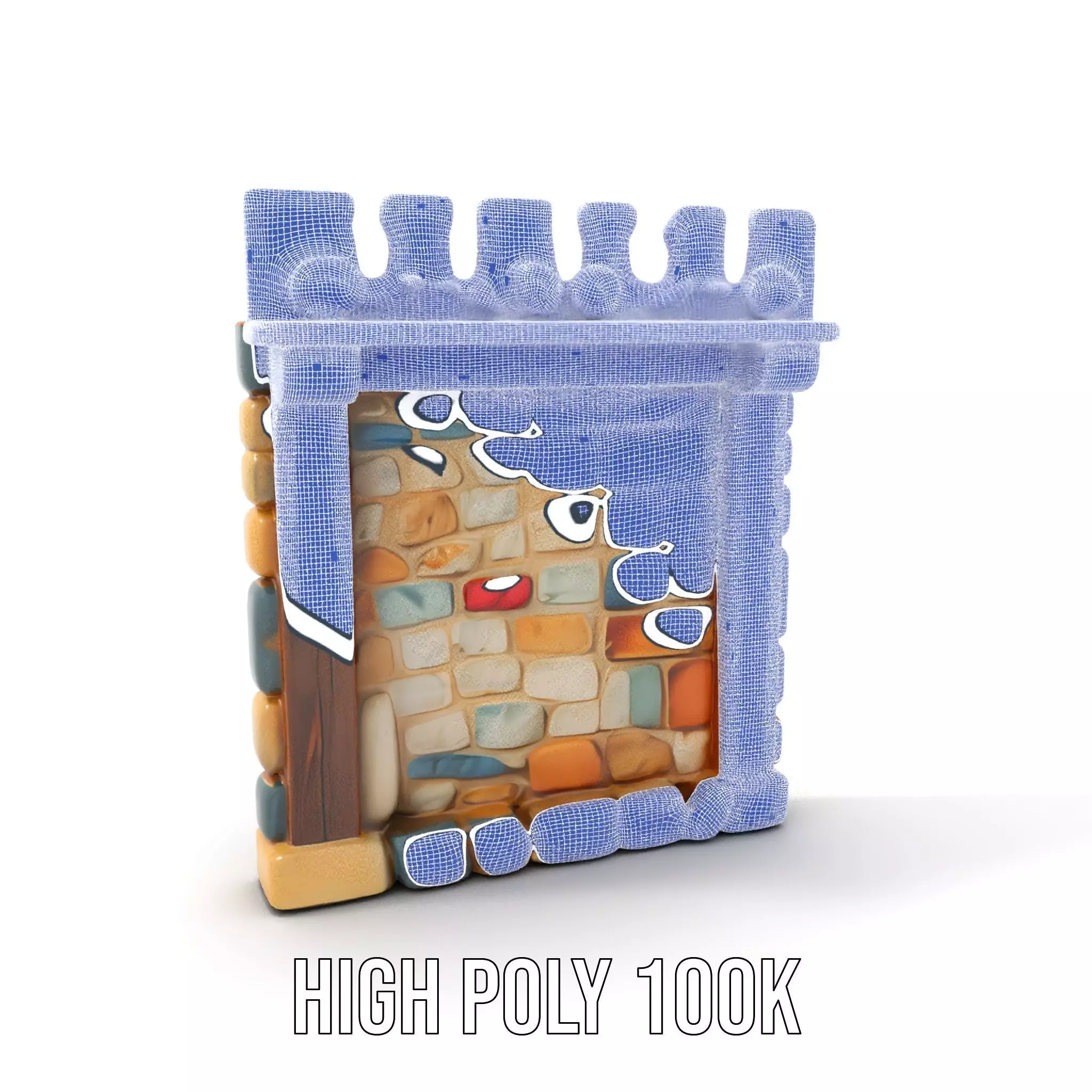 Rustic Stone Wall model pack Low-poly 3D model_4