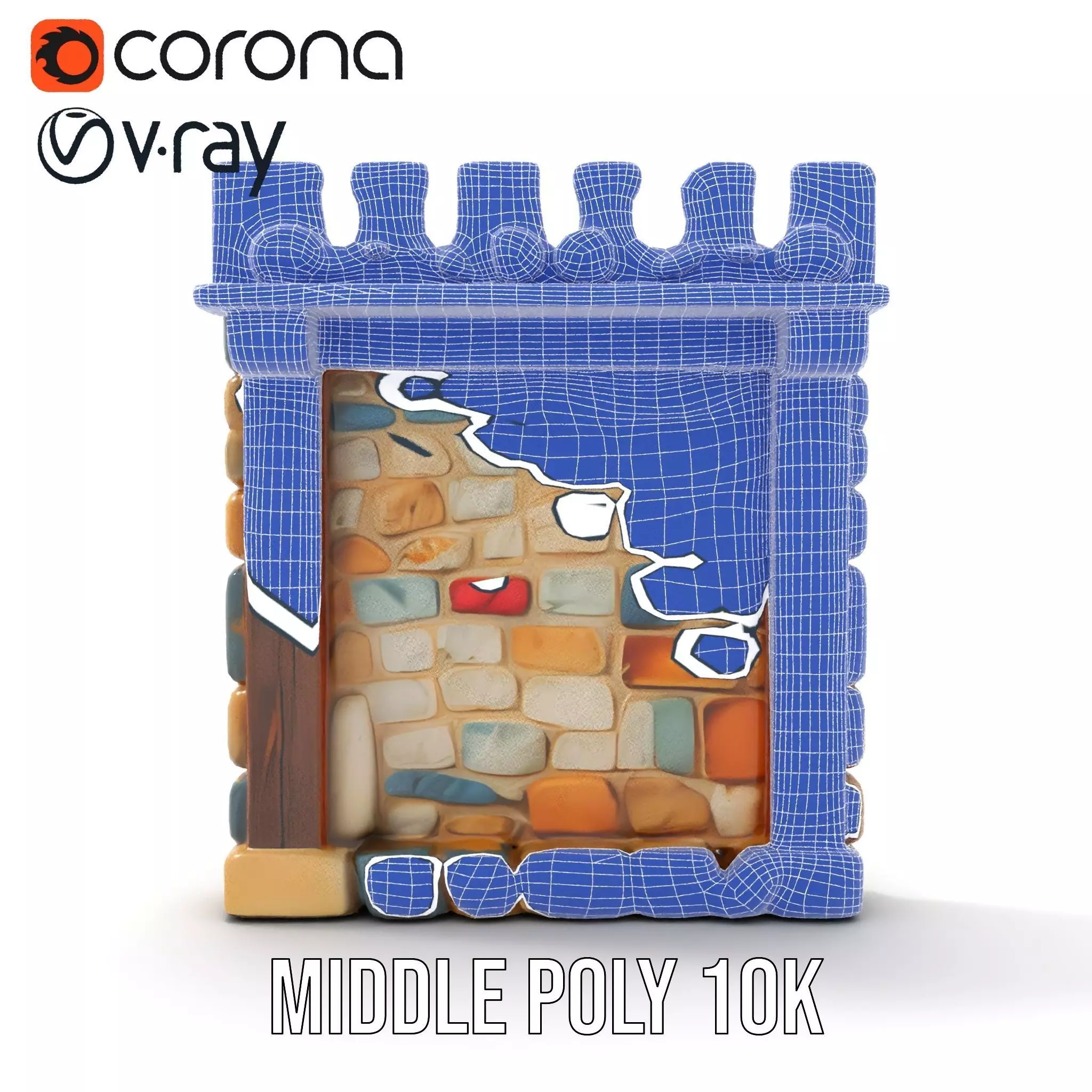 Rustic Stone Wall model pack Low-poly 3D model_16