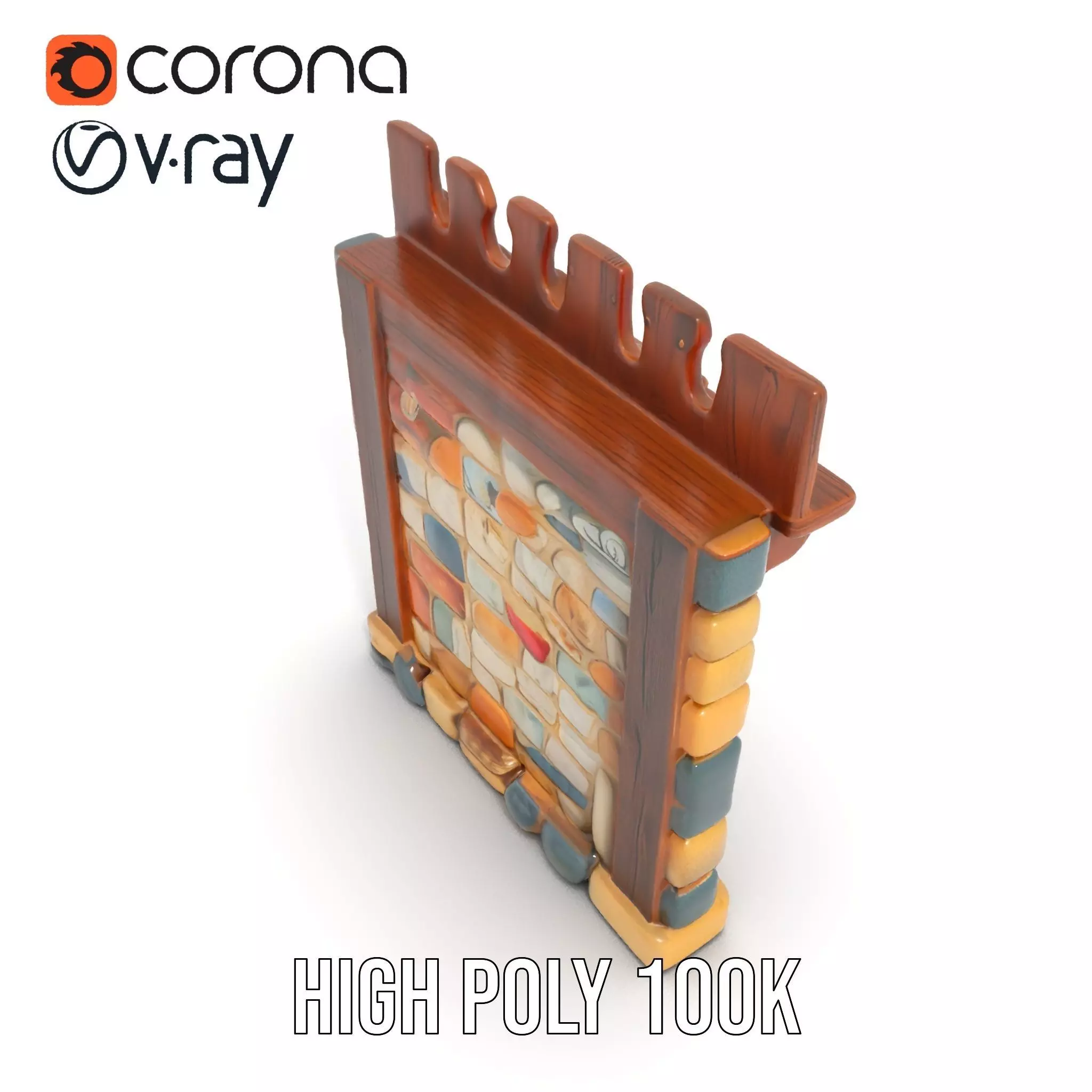 Rustic Stone Wall model pack Low-poly 3D model_32